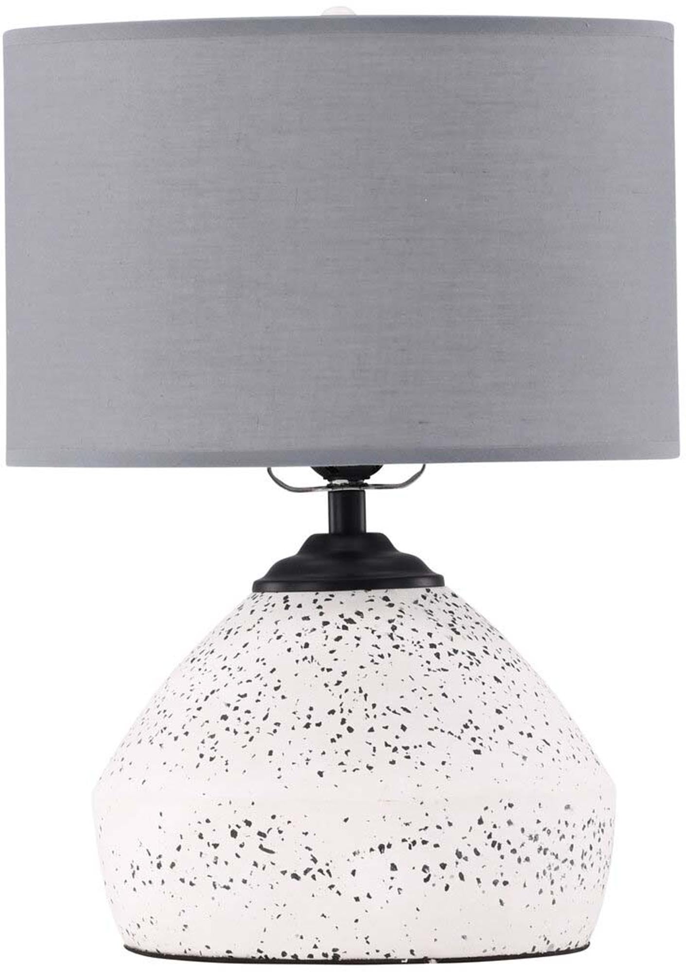 Entdecken Sie die elegante Sisteron Tischleuchte von Venture Home – ein stilvolles Design-Highlight aus Terrazzo und Leinen für Ihr Zuhause.