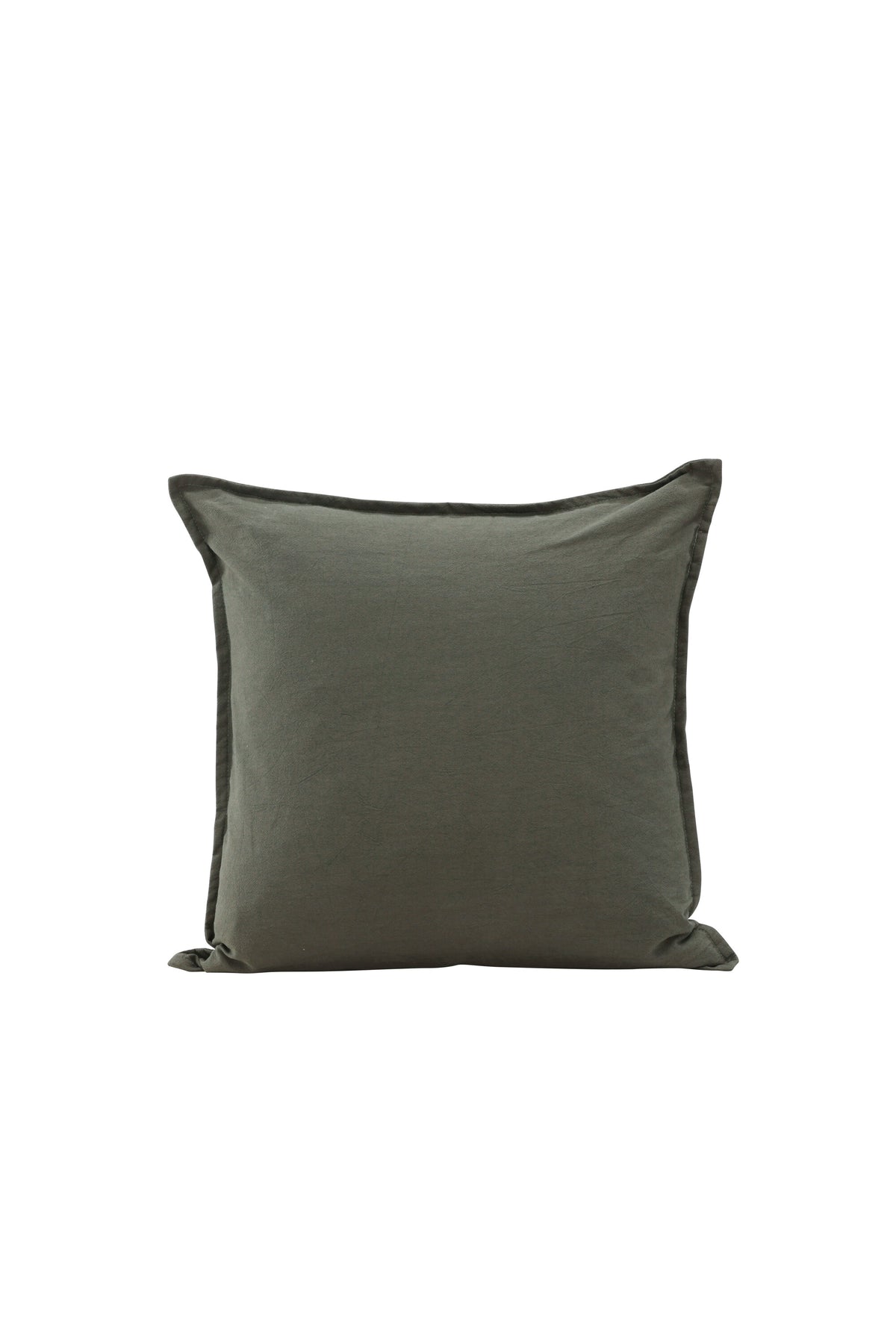 Beiger Kissenbezug Ronja aus 100 % Baumwolle, quadratische Form 45 x 45 cm, mit Reissverschluss und Passepoil-Rand auf der Rückseite.