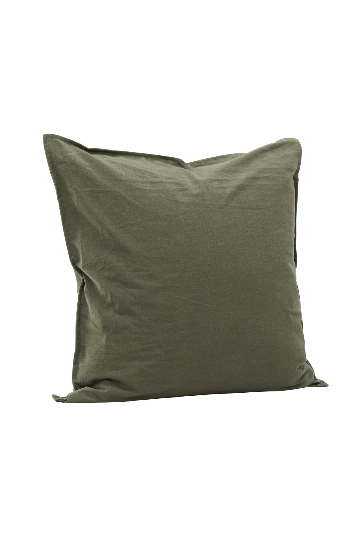 Beiger Kissenbezug Ronja aus 100 % Baumwolle, quadratische Form 45 x 45 cm, mit Reissverschluss und Passepoil-Rand auf der Rückseite.