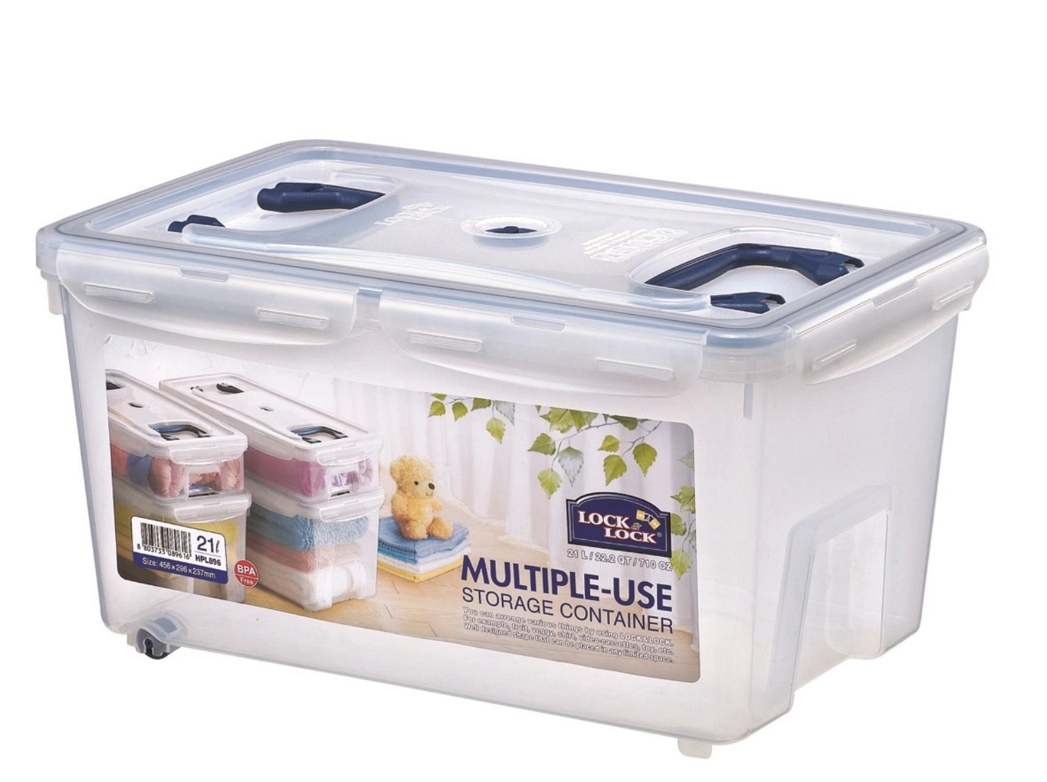 Vorratsbehälter 21lt mit 2 Handgriffen 45.6x30x22.5cm