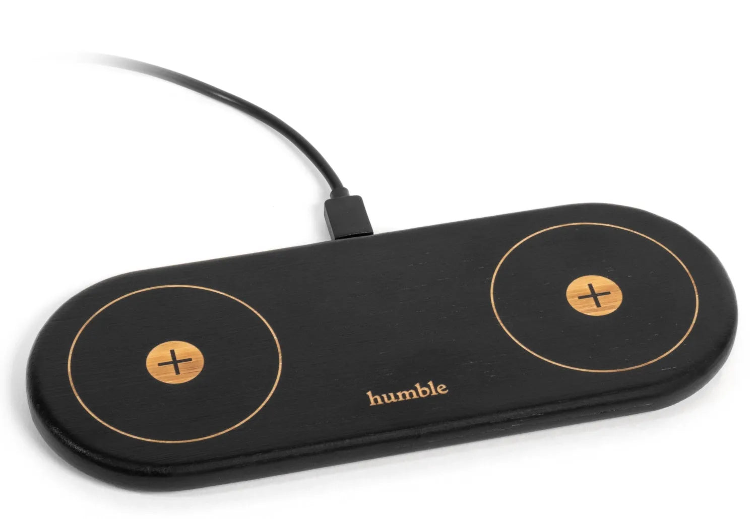 Wireless charger double, 19.1x7.5x1.1 cm in Schwarz präsentiert im Onlineshop von KAQTU Design AG. Ladegerät ist von Humble Light