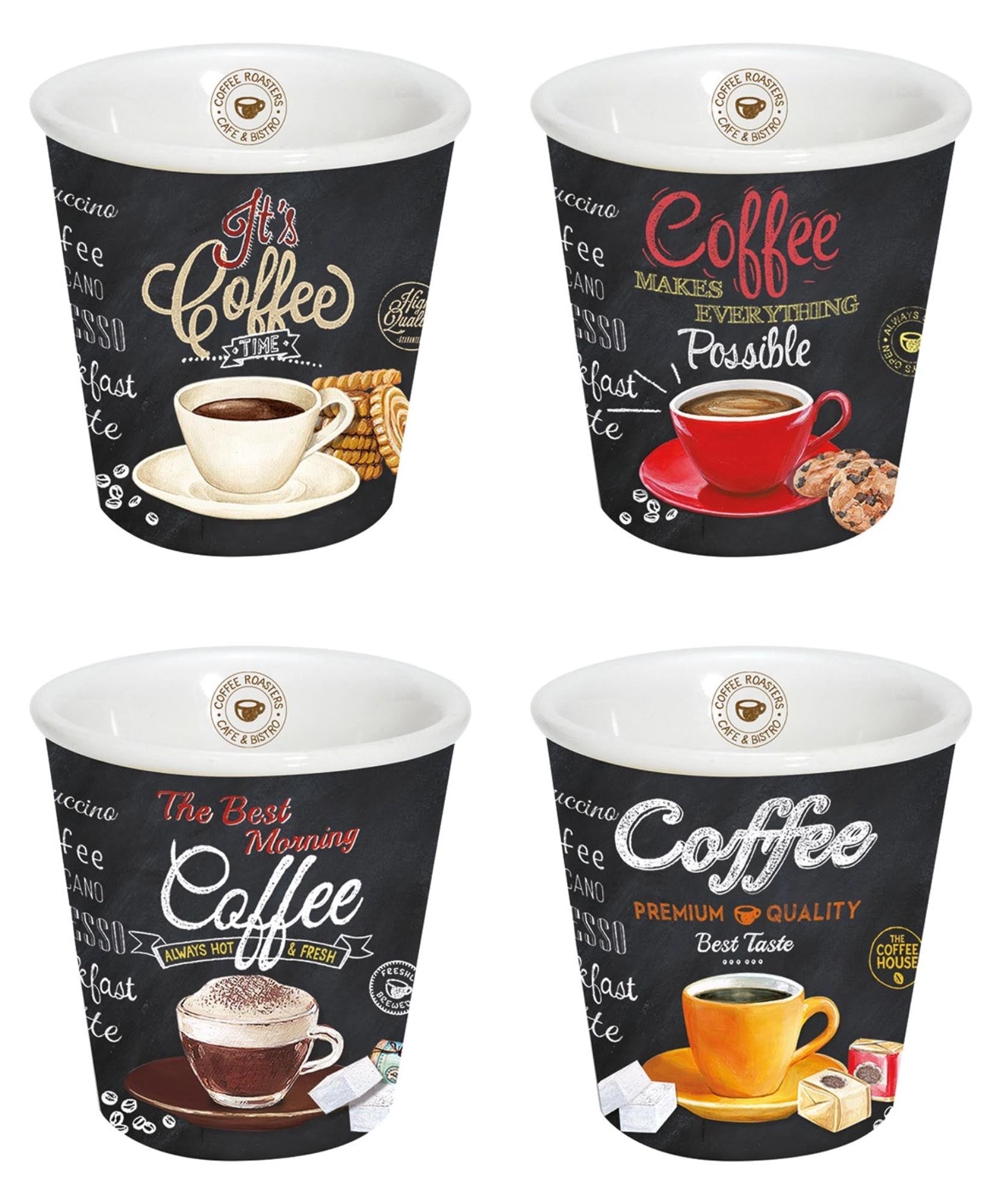 Elegante 80ml Espressotassen aus Porzellan, stilvoll und langlebig, ideal für Kaffeeliebhaber. Perfektes Geschenk.