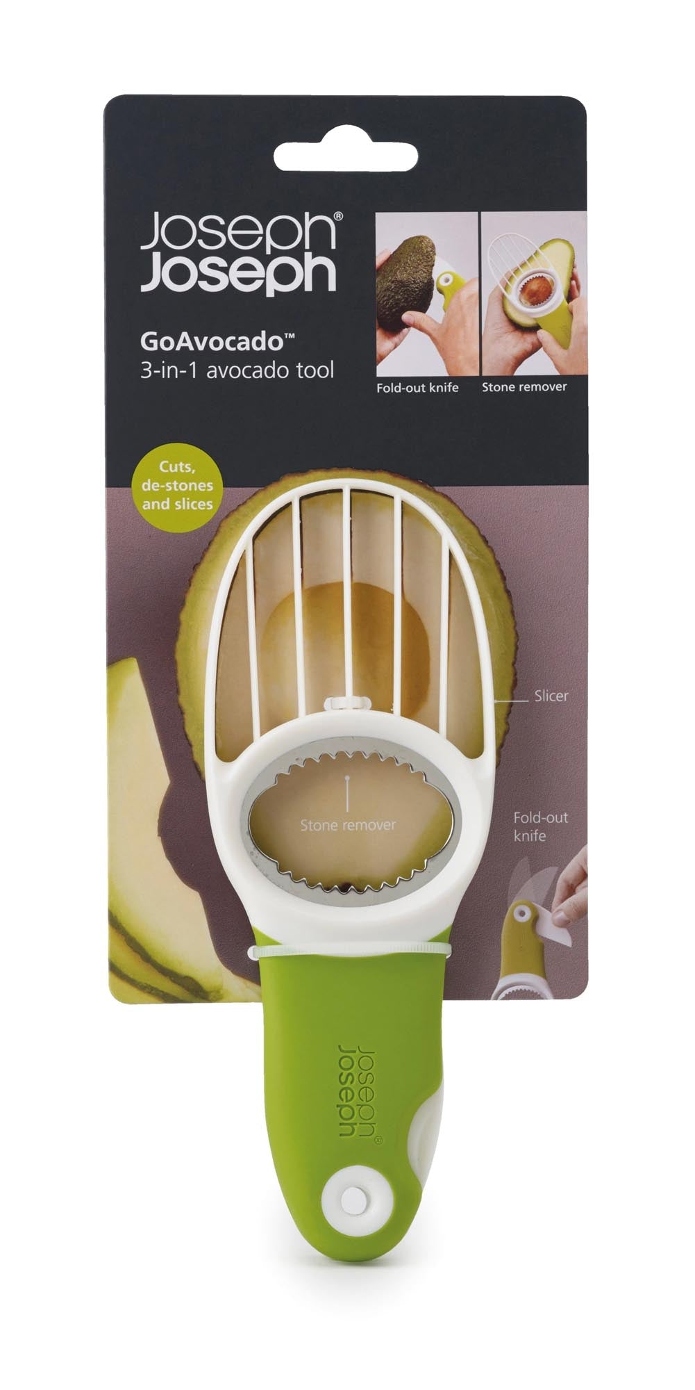 Vielseitiger 3-in-1 Avocado Schneider für perfekte Avocado-Zubereitung.