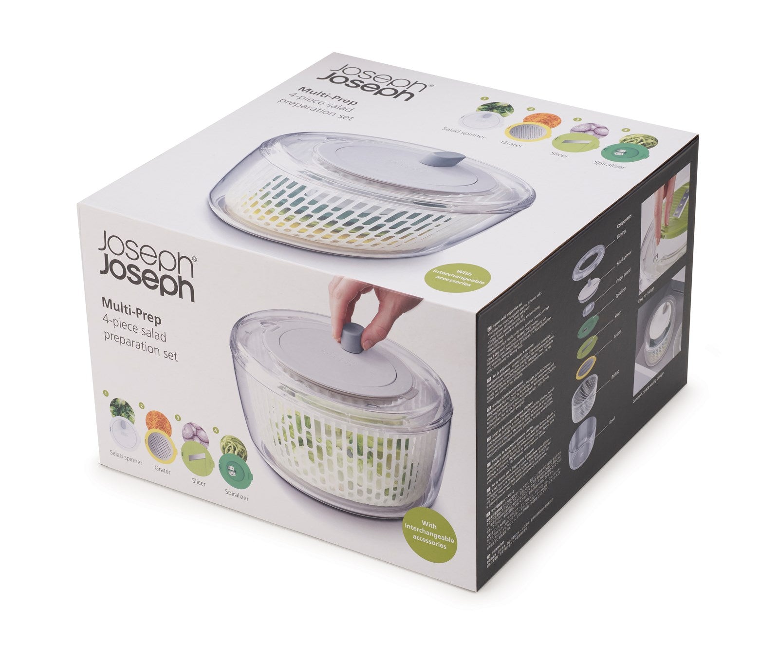 Das Multi-Prep Salatzubereitungsset von Joseph Joseph: Funktionalität trifft auf modernes Design. Ideal zum Schneiden, Mischen und Servieren.