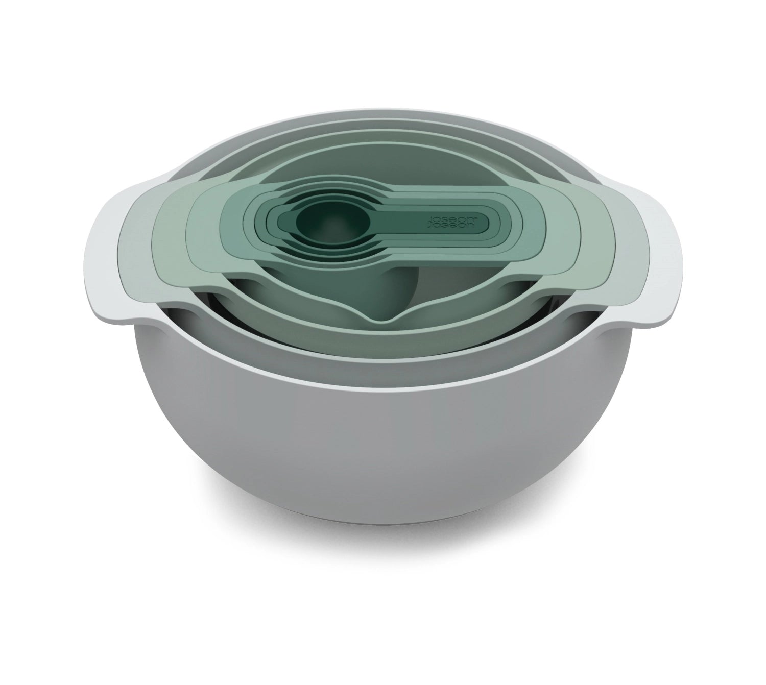 Buntes 9-teiliges Messlöffelset Nest Plus von Joseph Joseph, perfekt für exakte Messungen und platzsparend im Schrank. Ideal für jede Küche.