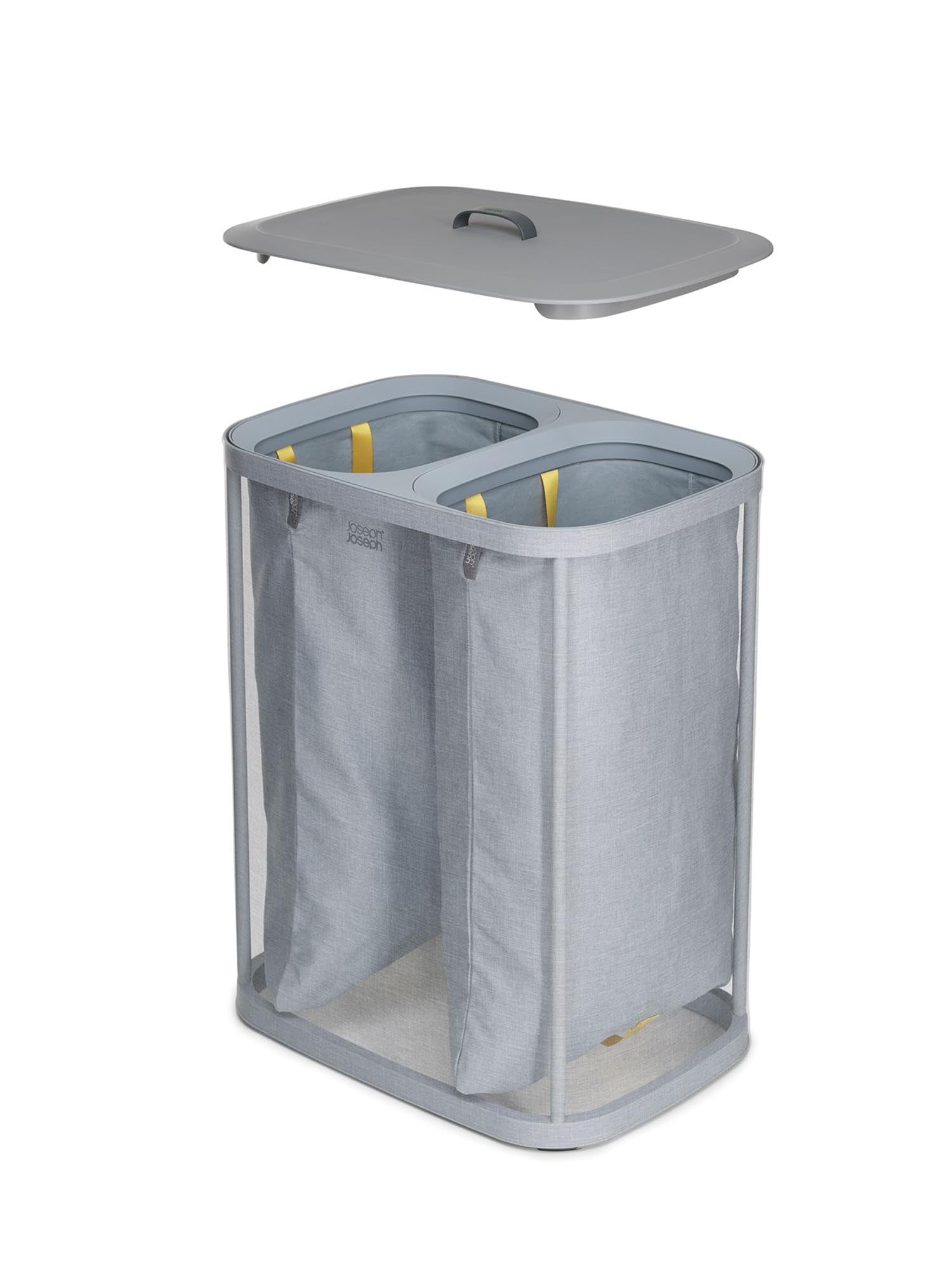 Praktischer 90-Liter-Wäschetrennkorb in elegantem Grau von Joseph Joseph: ideal für müheloses Sortieren und Transportieren Ihrer Wäsche.