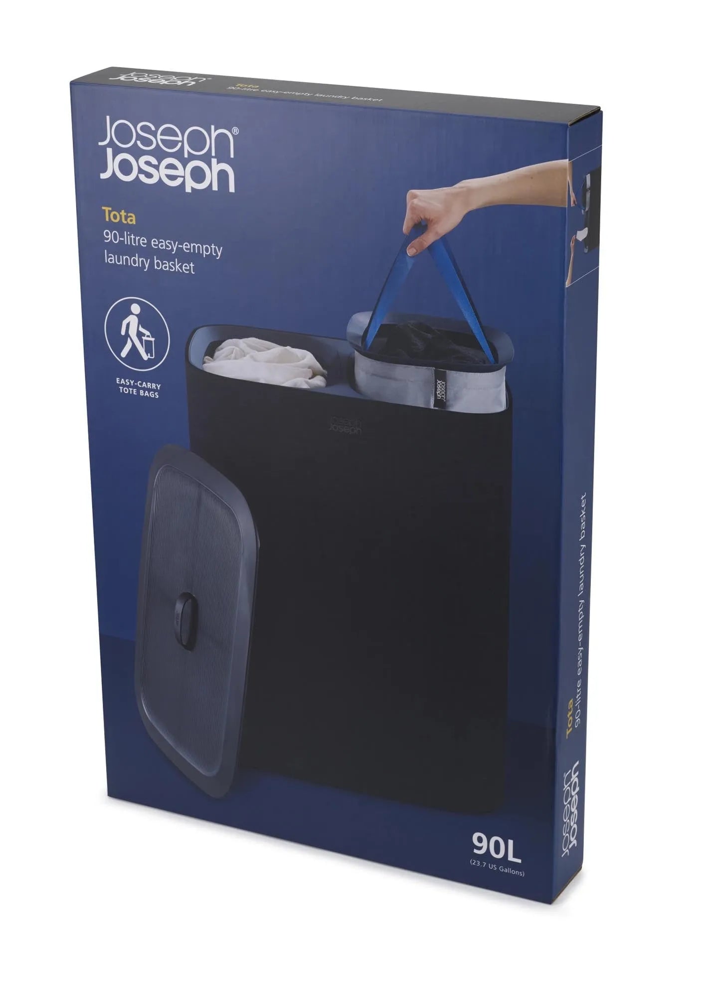 Eleganter 90L Wäschekorb von Joseph Joseph in Schwarz für Ordnung.