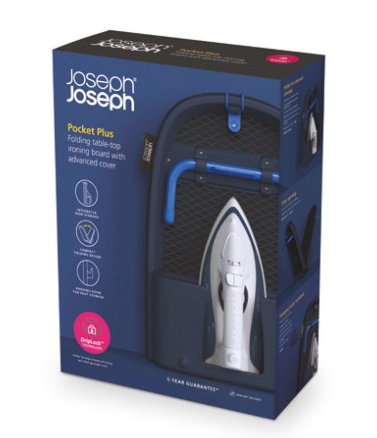 Kompaktes und leichtes Bügelbrett von Joseph Joseph, ideal für schnelles Bügeln zu Hause oder auf Reisen, mit klappbarem Design für einfache Aufbewahrung.
