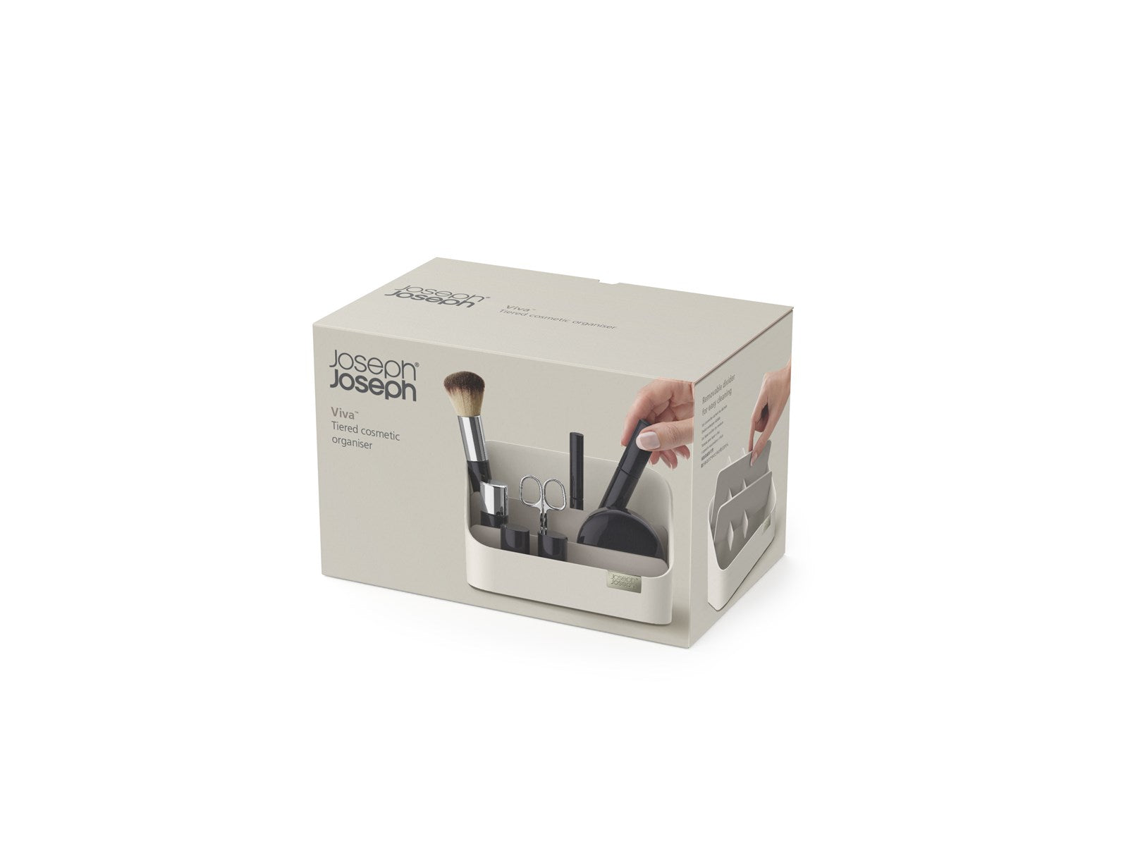 Viva Gestufter Kosmetik-Organizer, 18x10.7x11cm in Beige präsentiert im Onlineshop von KAQTU Design AG. Badzubehör ist von Joseph Joseph