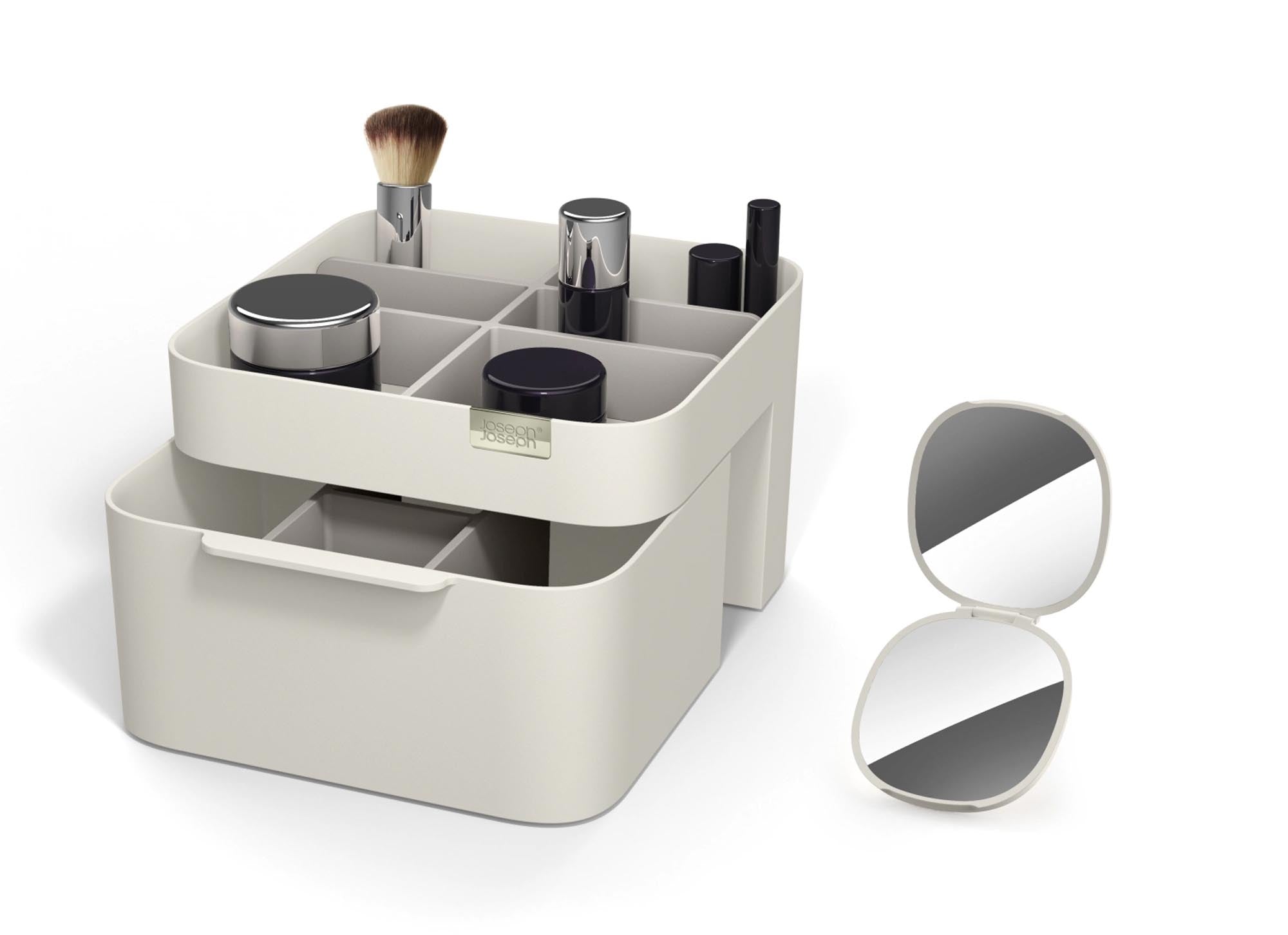 Elegantes Geschenkset von Joseph Joseph: Vergrößerungsspiegel und praktischer Kosmetik Organizer für perfektes Make-up und stilvolle Aufbewahrung.