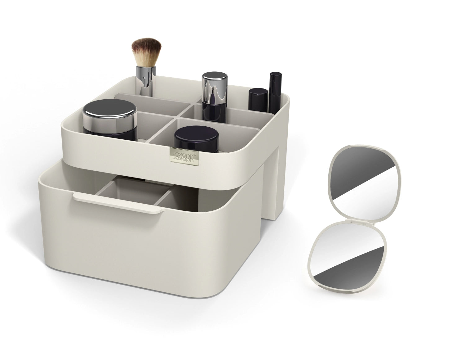 Elegantes Geschenkset "Make Me Up" von Joseph Joseph, ideal für eine stilvolle Badezimmergestaltung und praktische Aufbewahrung von Kosmetikartikeln.