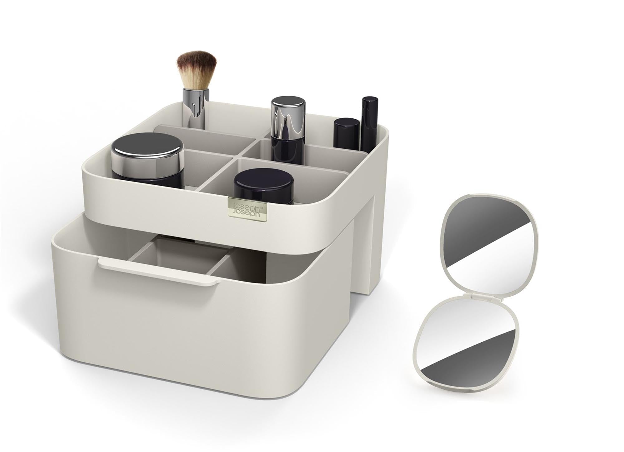 Stilvolles Geschenkset mit Vergrößerungsspiegel & Kosmetik Organizer von Joseph Joseph – ideal für präzises Make-up.