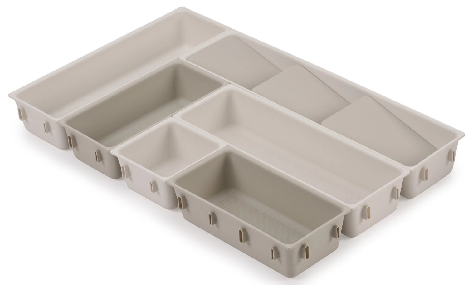 Praktisches 7-teiliges Makeup-Organizer-Set von Joseph Joseph, perfekt für die ordentliche und stilvolle Aufbewahrung von Beauty-Produkten.