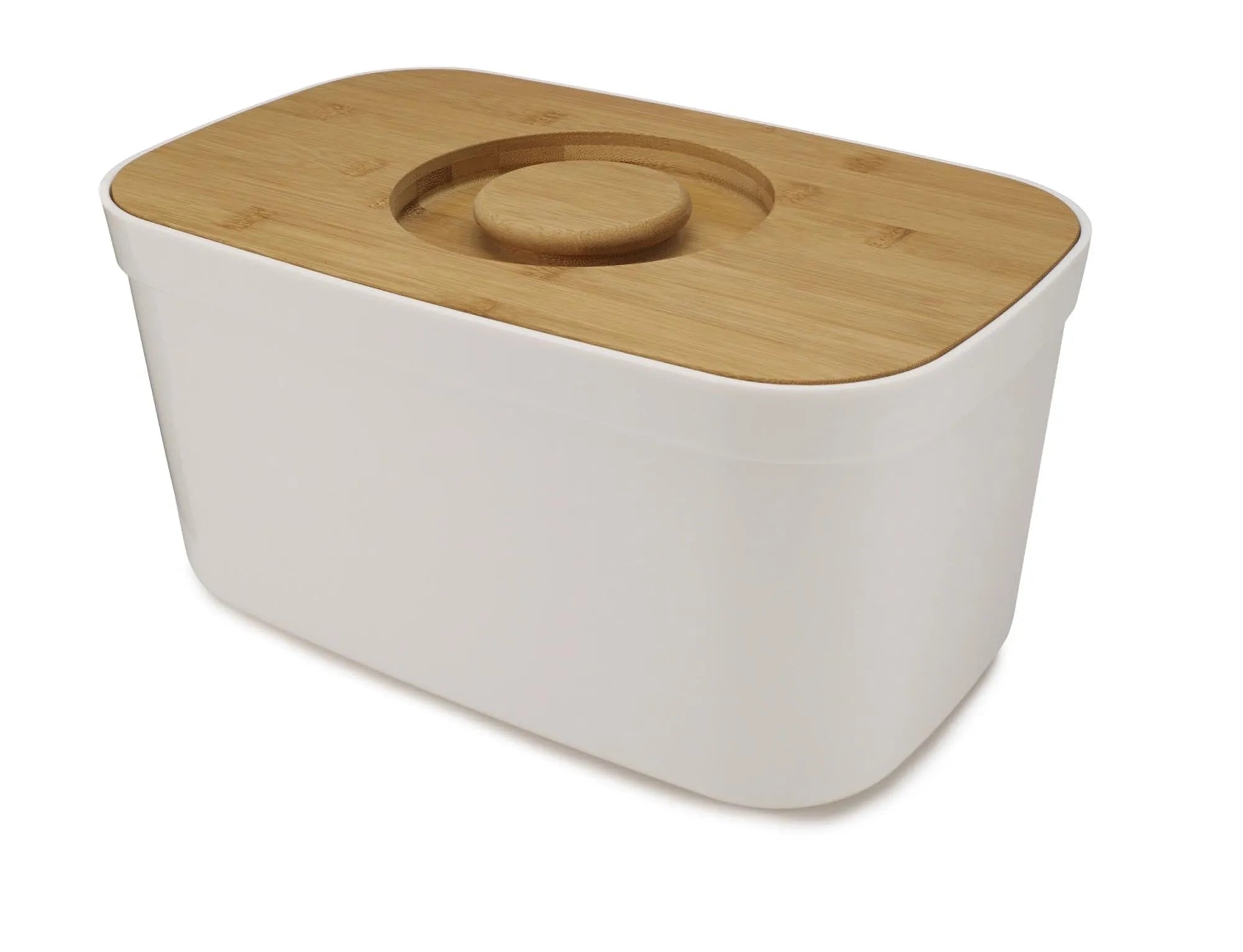 Praktische Brotbox aus Polypropylen mit Bambusdeckel, 37x18x22 cm.