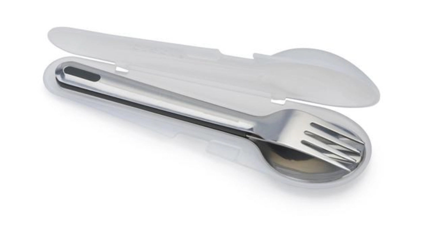 Praktisches und stilvolles 18 cm Besteckset aus Edelstahl von Joseph Joseph, perfekt für Camping und Outdoor-Aktivitäten.