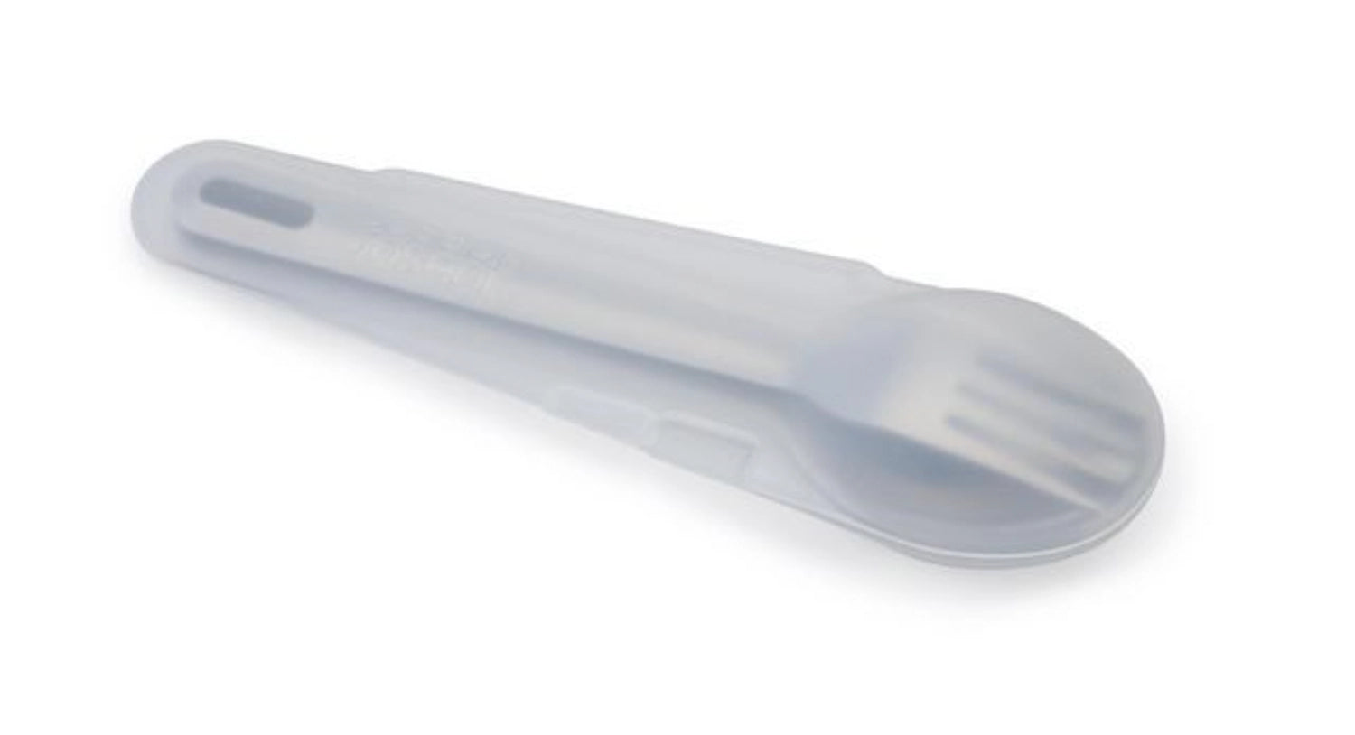 Elegantes 18 cm Edelstahl-Besteckset von Joseph Joseph, ideal für unterwegs und beim Camping, vereint Funktionalität und modernes Design.