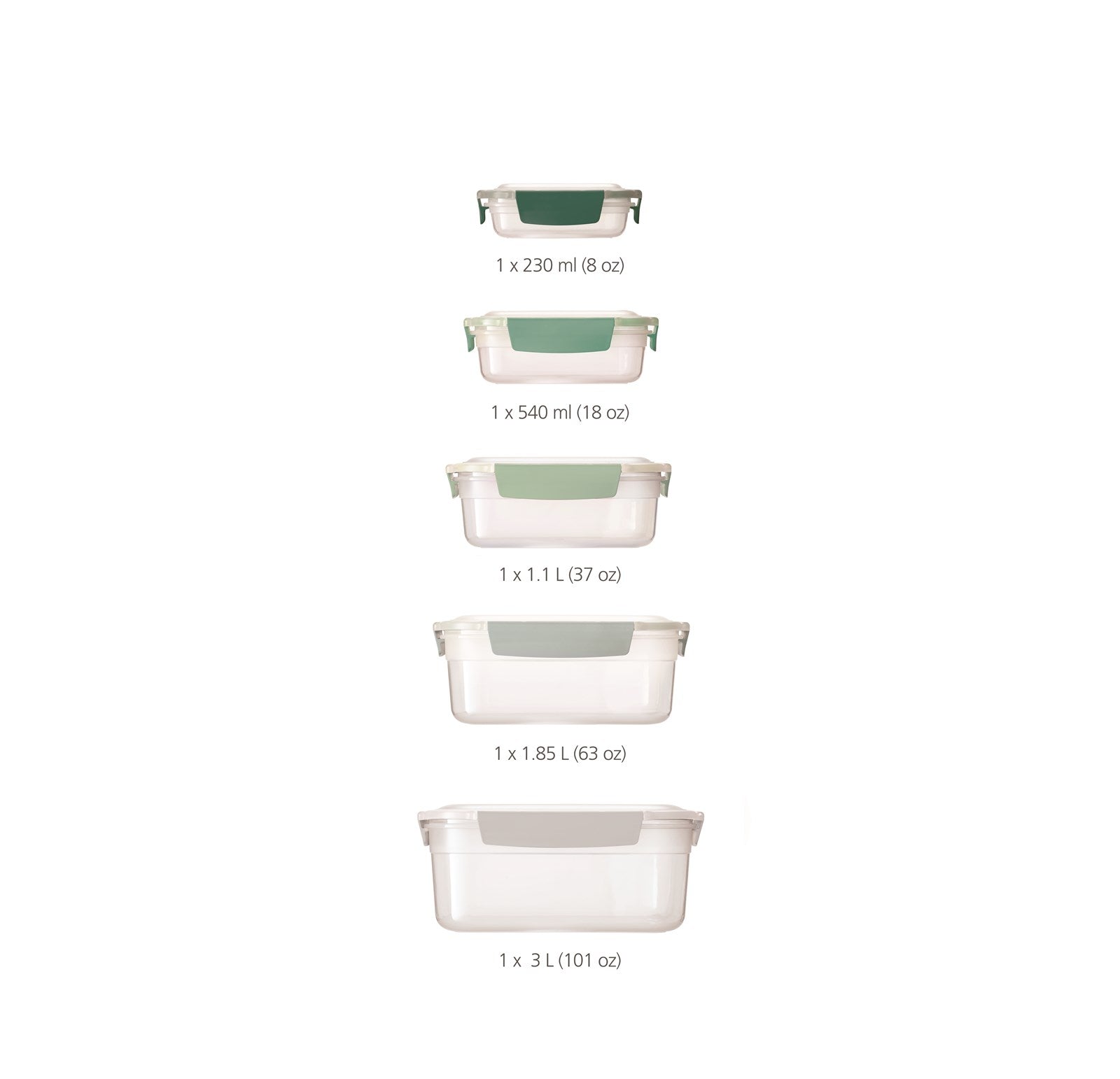 Entdecken Sie das 5-tlg. Nest Lock Sage Vorratsdosenset von Joseph Joseph. Robust, BPA-frei und platzsparend, ideal für Ihre Küchenorganisation.