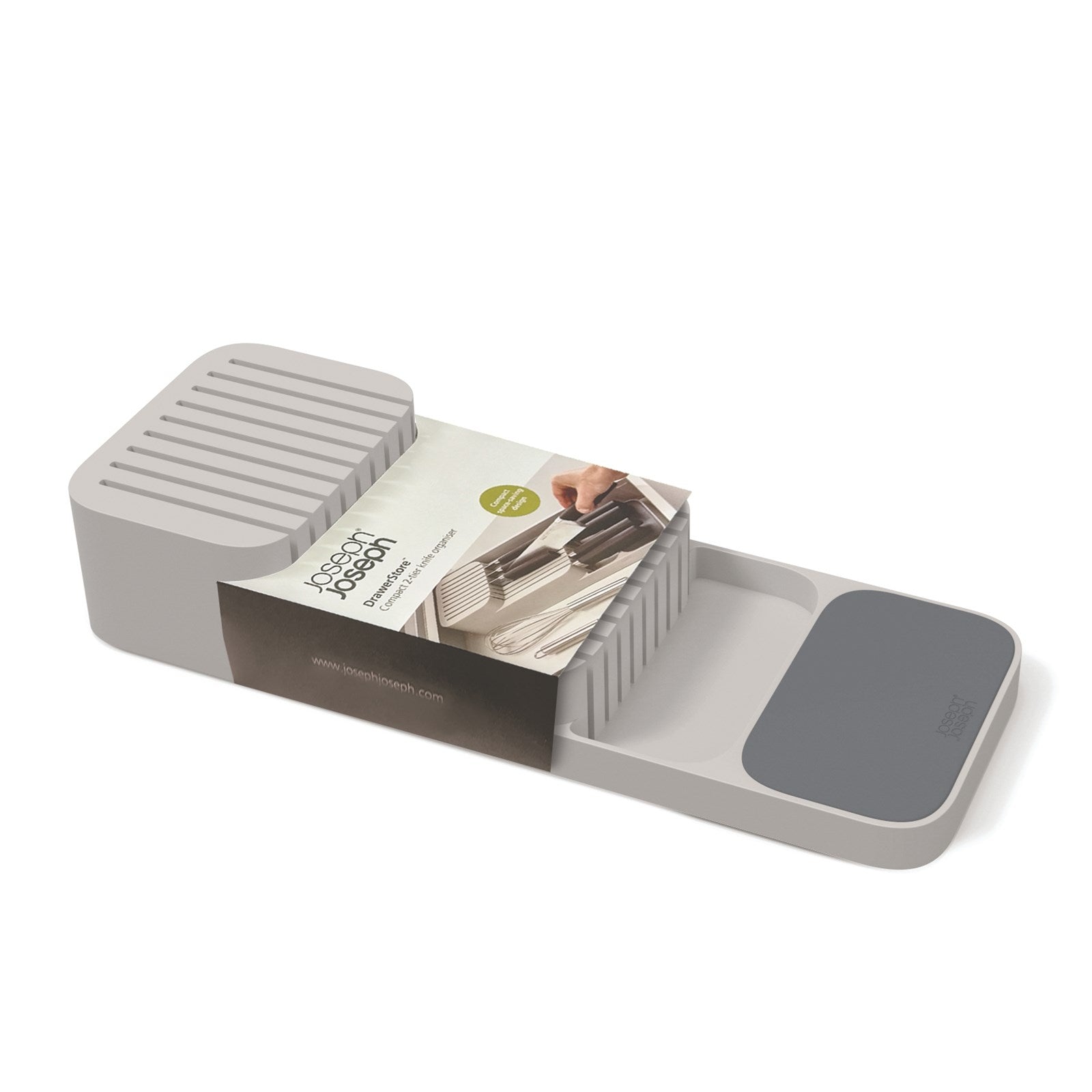 Effiziente Messeraufbewahrung: Joseph Joseph DrawerStore, grau, 40x14.3x7.5 cm.