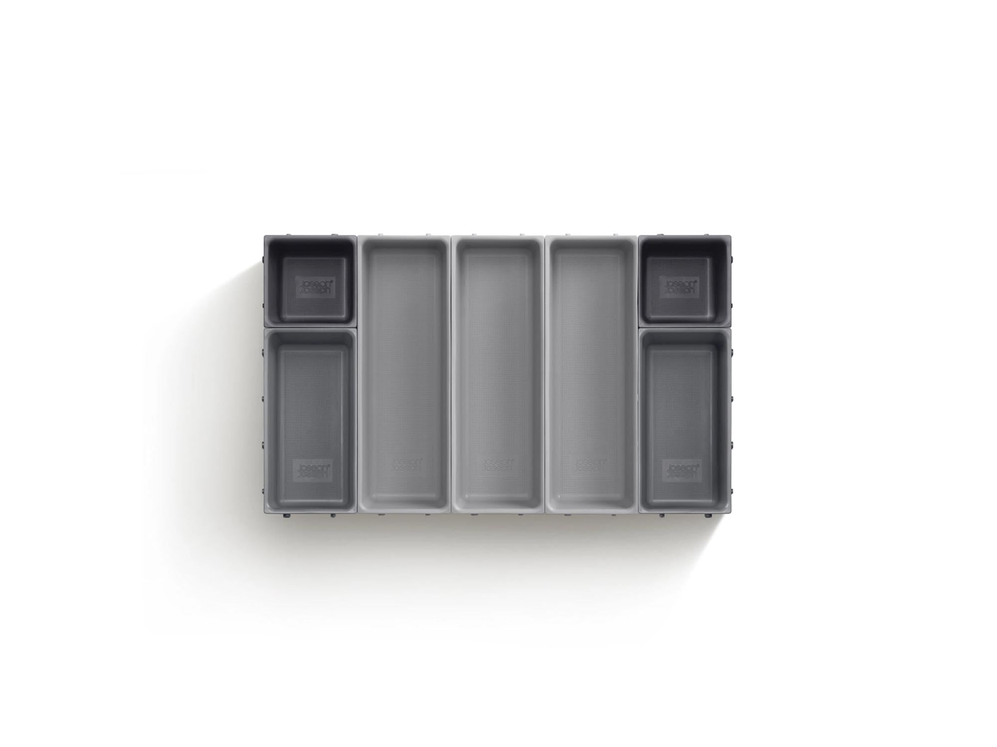 Schaffen Sie mit dem Blox 7-teiligem Organizer-Set von Joseph Joseph Ordnung in Ihren Schubladen – flexibel, stilvoll und praktisch!