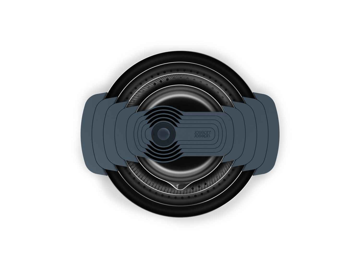Elegantes 9-teiliges Messlöffelset aus der Nest Steel 9 Collection von Joseph Joseph, perfekt für exakte Messungen und platzsparende Aufbewahrung.