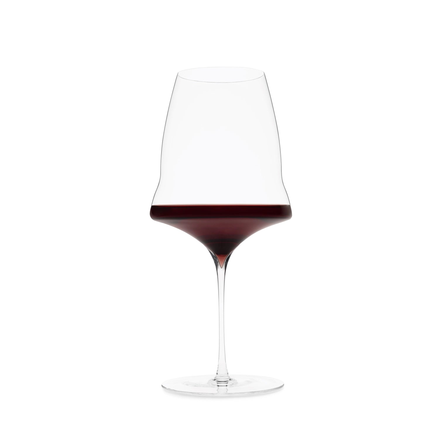 Schickes Rotweinglas Josephine No3 in leuchtendem Rot, 80cl, ideal für besondere Anlässe und exquisite Rotweine von Josephinenhütte.