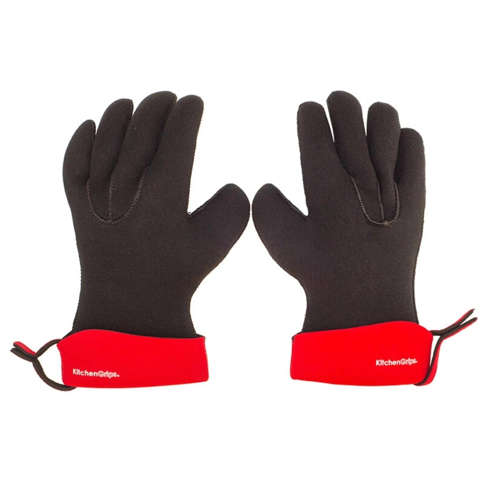 Cuisipro Küchenhandschuhe Gr. L, schwarz-rot, bieten Schutz, Flexibilität und Komfort. Ideal für sicheres Backen und Kochen.