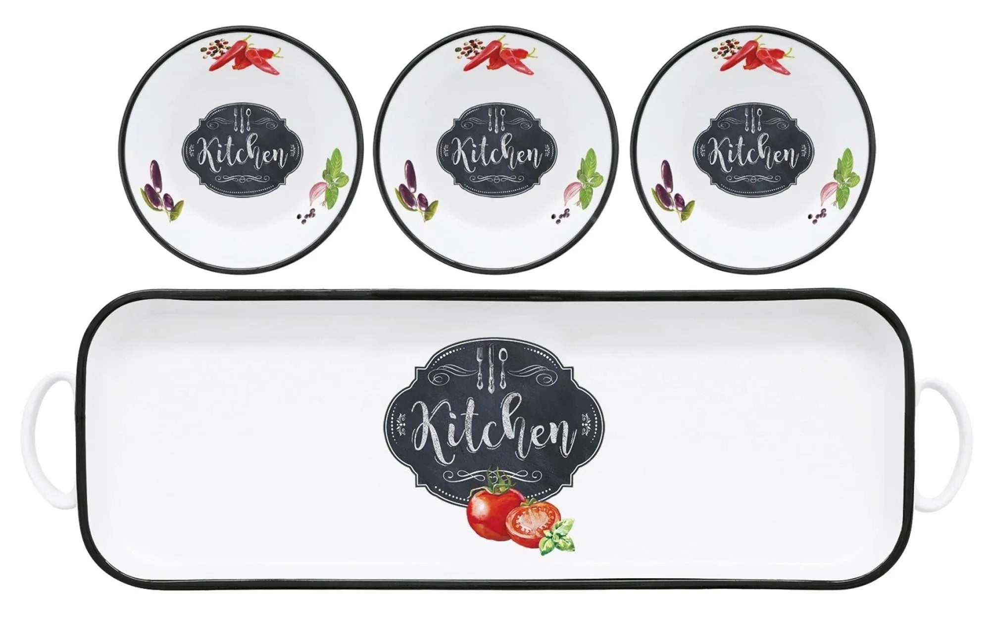 Kitchen Basics Appetizer Set mit 3 Schalen , 30x10cm - KAQTU Design