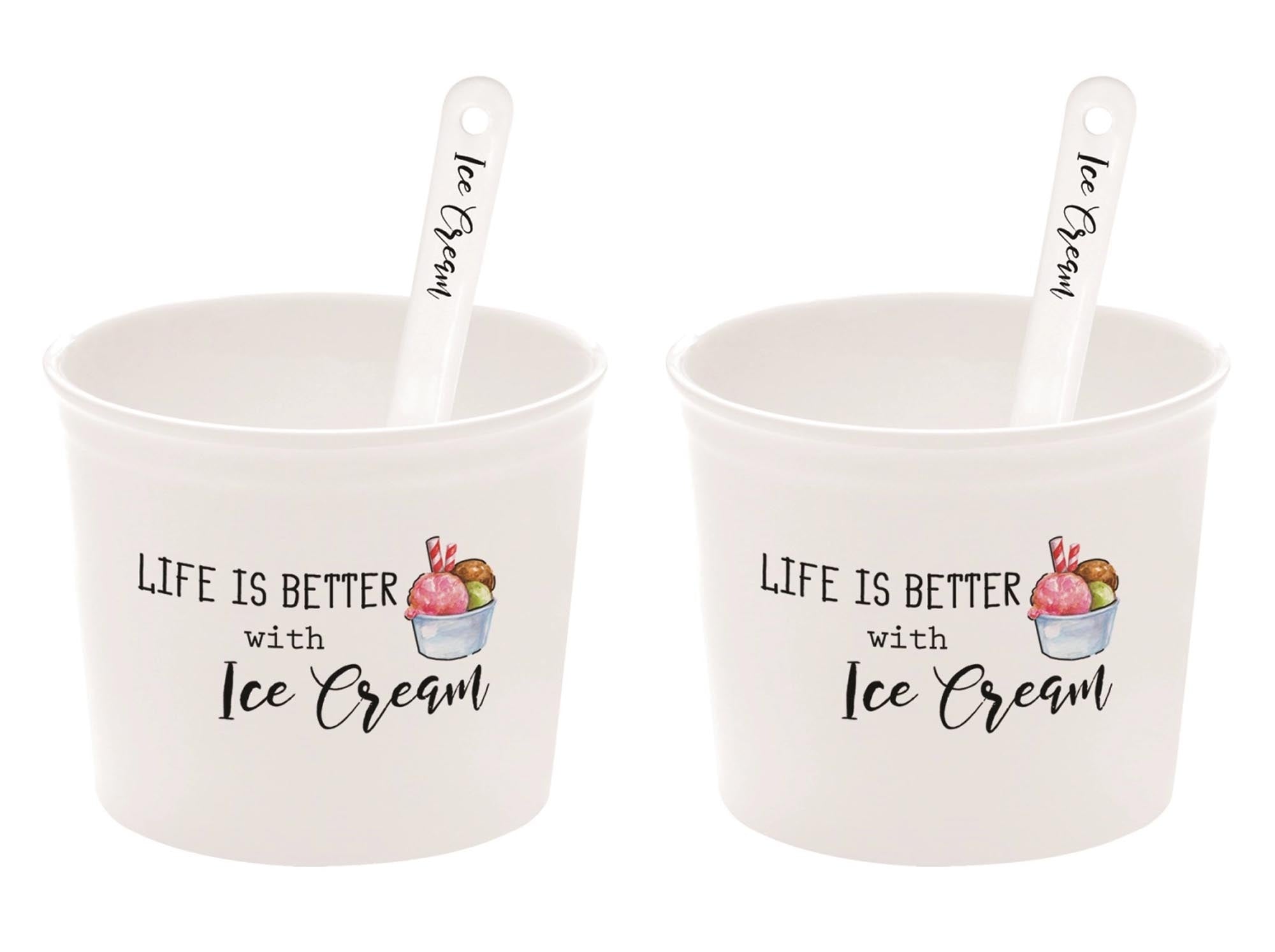 2er Set Kitchen Elements Eisbecher m. Löffel, D8.5cm