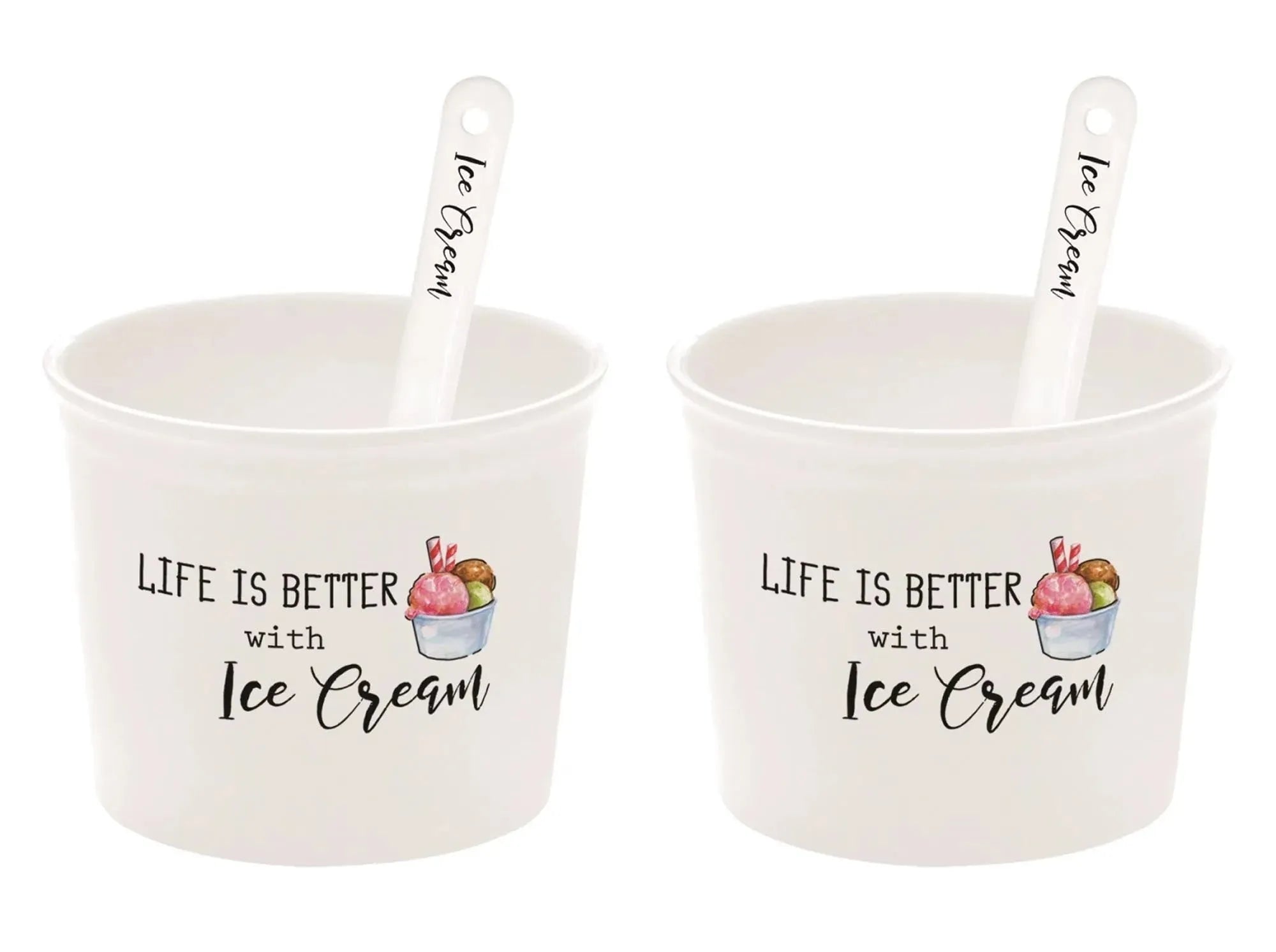 Stilvolle Eisbecher aus Porzellan, 8,5 cm, mit Löffel. Perfekt für Eisliebhaber. Zeitloses Design, ideal für jede Gelegenheit.