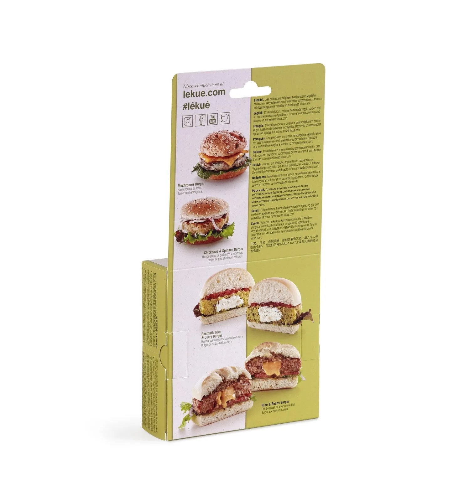 Veggie Burger in Grün/Weiss präsentiert im Onlineshop von KAQTU Design AG. Küchenhelfer ist von Lékué