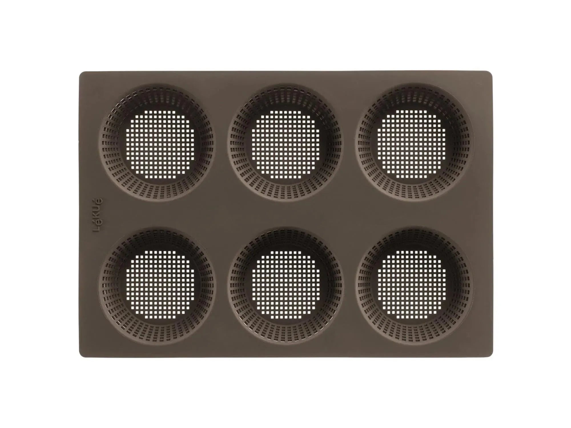 Brotbackform 6er, Semmel perforiert, braun, 29x20x2.15 cm in Braun präsentiert im Onlineshop von KAQTU Design AG. Backen ist von Lékué