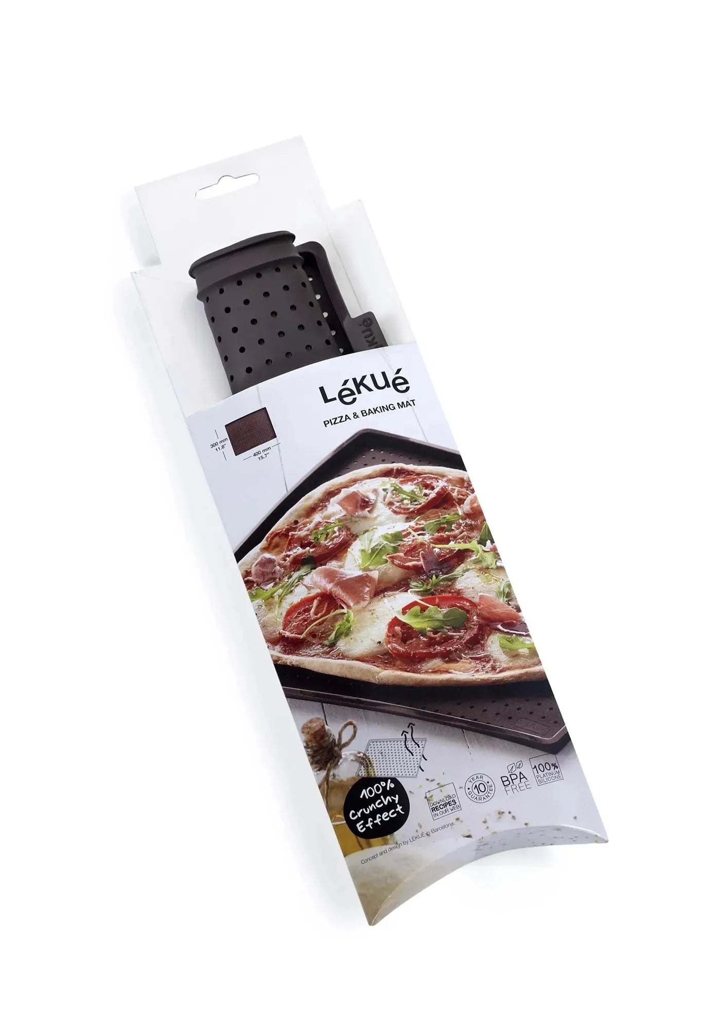 Lékué Backmatte: Perfekte Pizza mit knuspriger Kruste, 40x30x12cm.