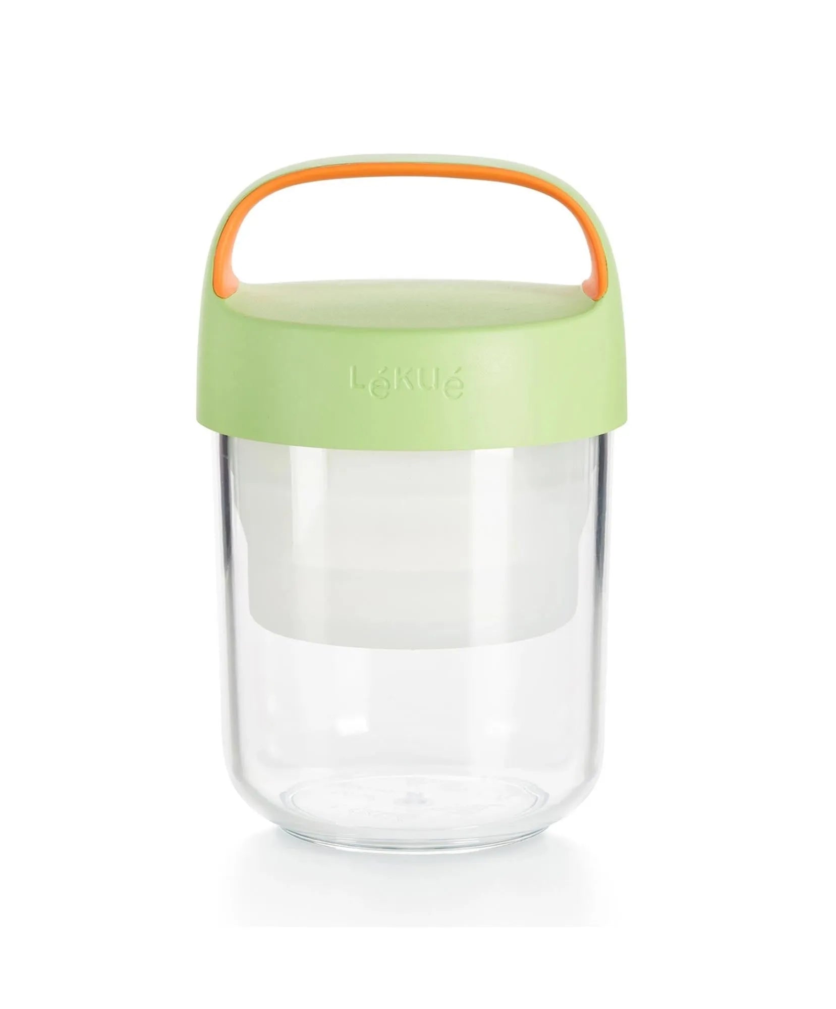 Jar To Go 400Ml Citrus Fruit, Grün Orange in Grün/Weiss/Orange präsentiert im Onlineshop von KAQTU Design AG. Aufbewahrungsbehälter ist von Lékué