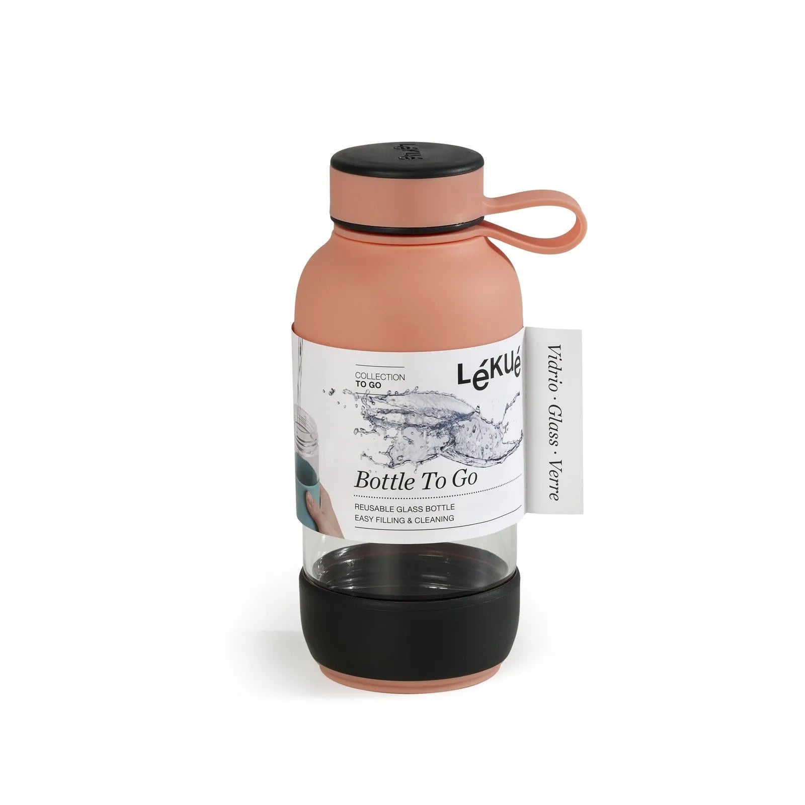 Trinkflasche to go lachs, 600ml in Lachs präsentiert im Onlineshop von KAQTU Design AG. Trinkflasche ist von Lékué