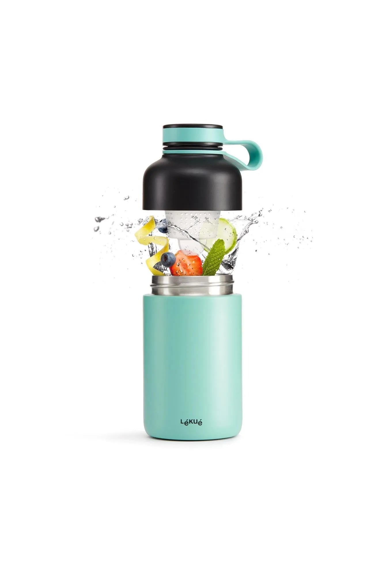 Insulated Bottle To Go 300 ml türkis in Türkis präsentiert im Onlineshop von KAQTU Design AG. Kanne ist von Lékué