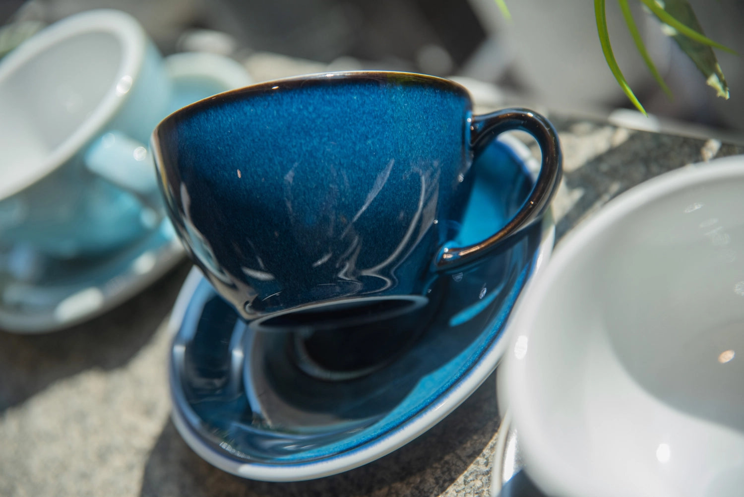 Egg Untertassen für Espresso bis Café Latte in Nachthimmel präsentiert im Onlineshop von KAQTU Design AG. Untertassen ist von Loveramics