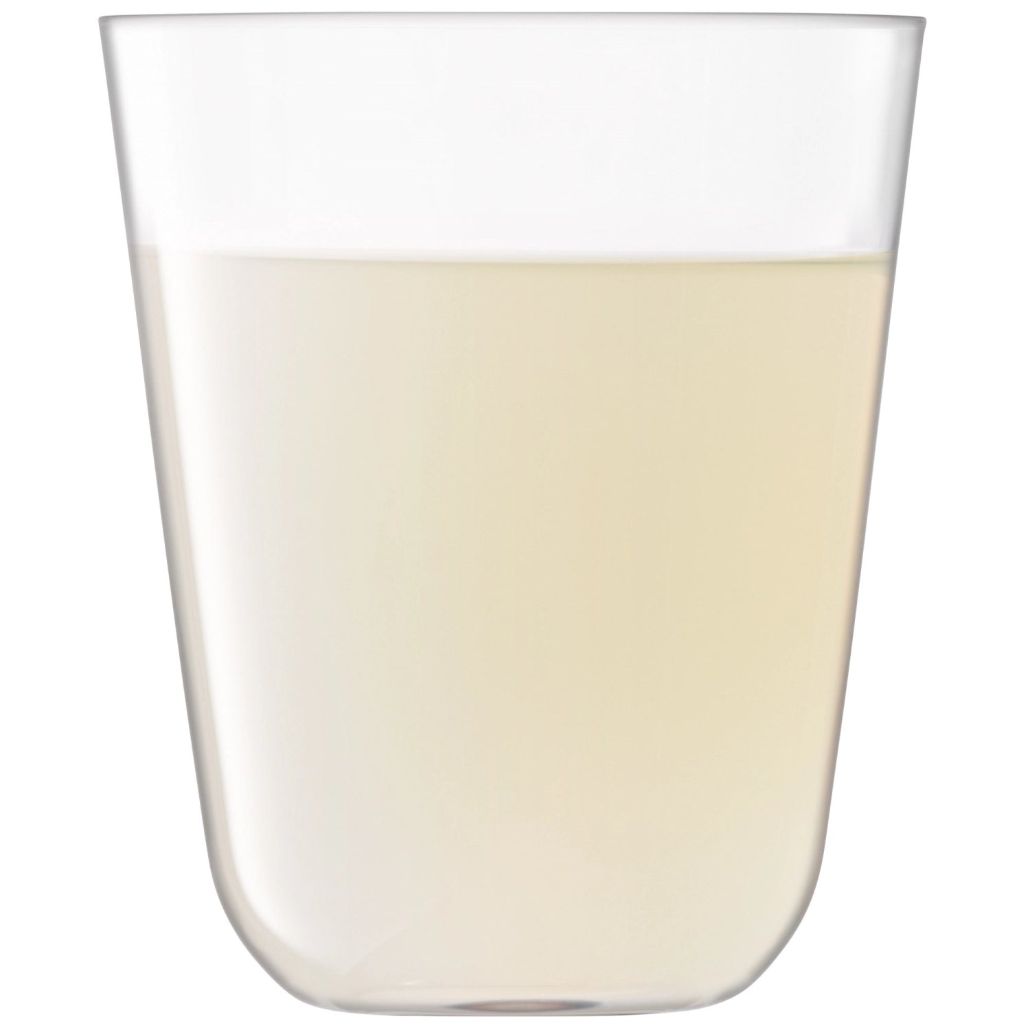 Set aus vier klaren Arc Bechern von LSA, 380ml, perfekt für Getränke aller Art, vereint modernes Design mit Funktionalität.