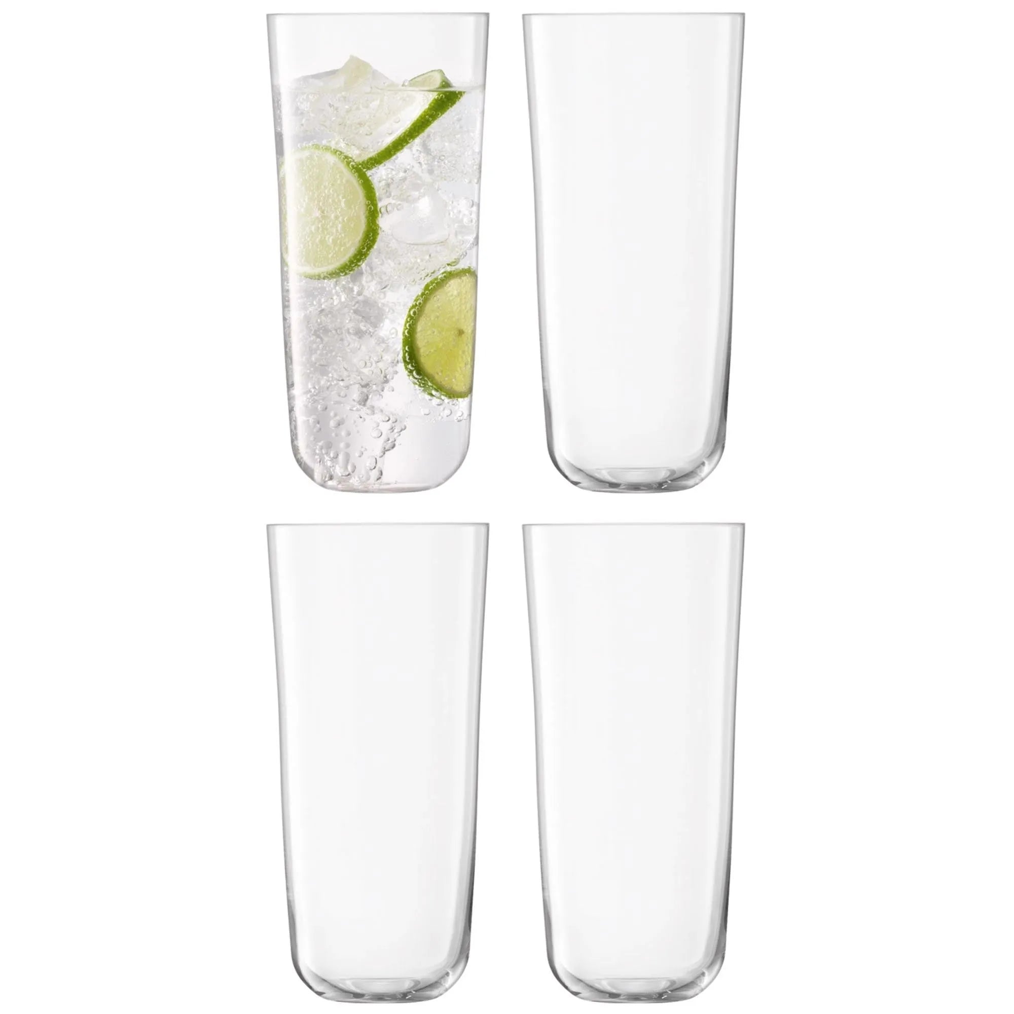 4er Set Arc Longdrink Glas 550ml Clear - KAQTU Design