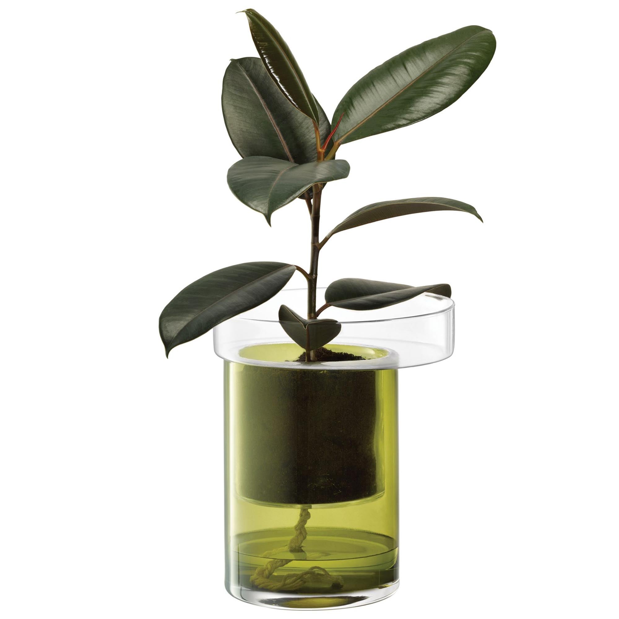 Plantpot Balcony self -watering H27 Ø22 cm clear/olive green