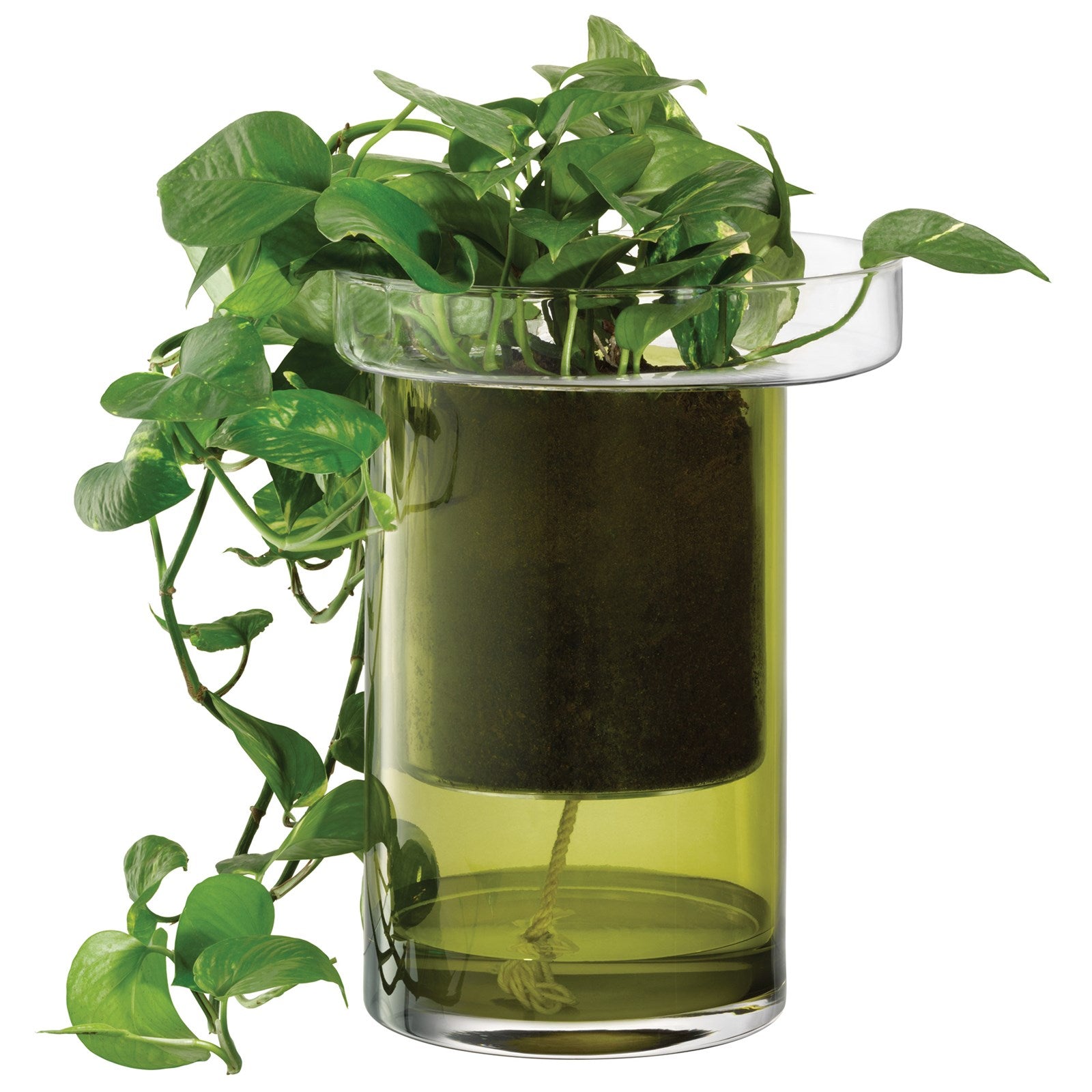 Plant pot Balcony Self -Watering H35 Ø26 cm clear/olive green
