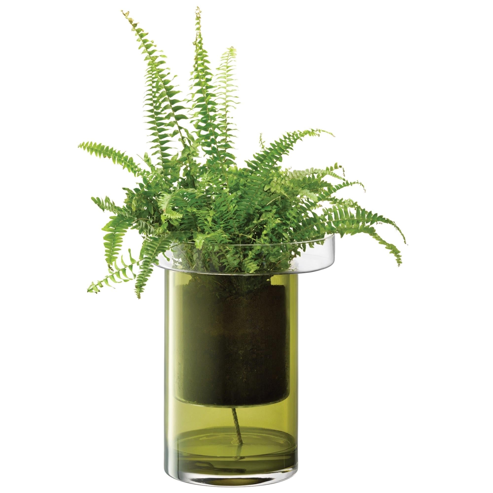 Plant pot Balcony Self -Watering H35 Ø26 cm clear/olive green