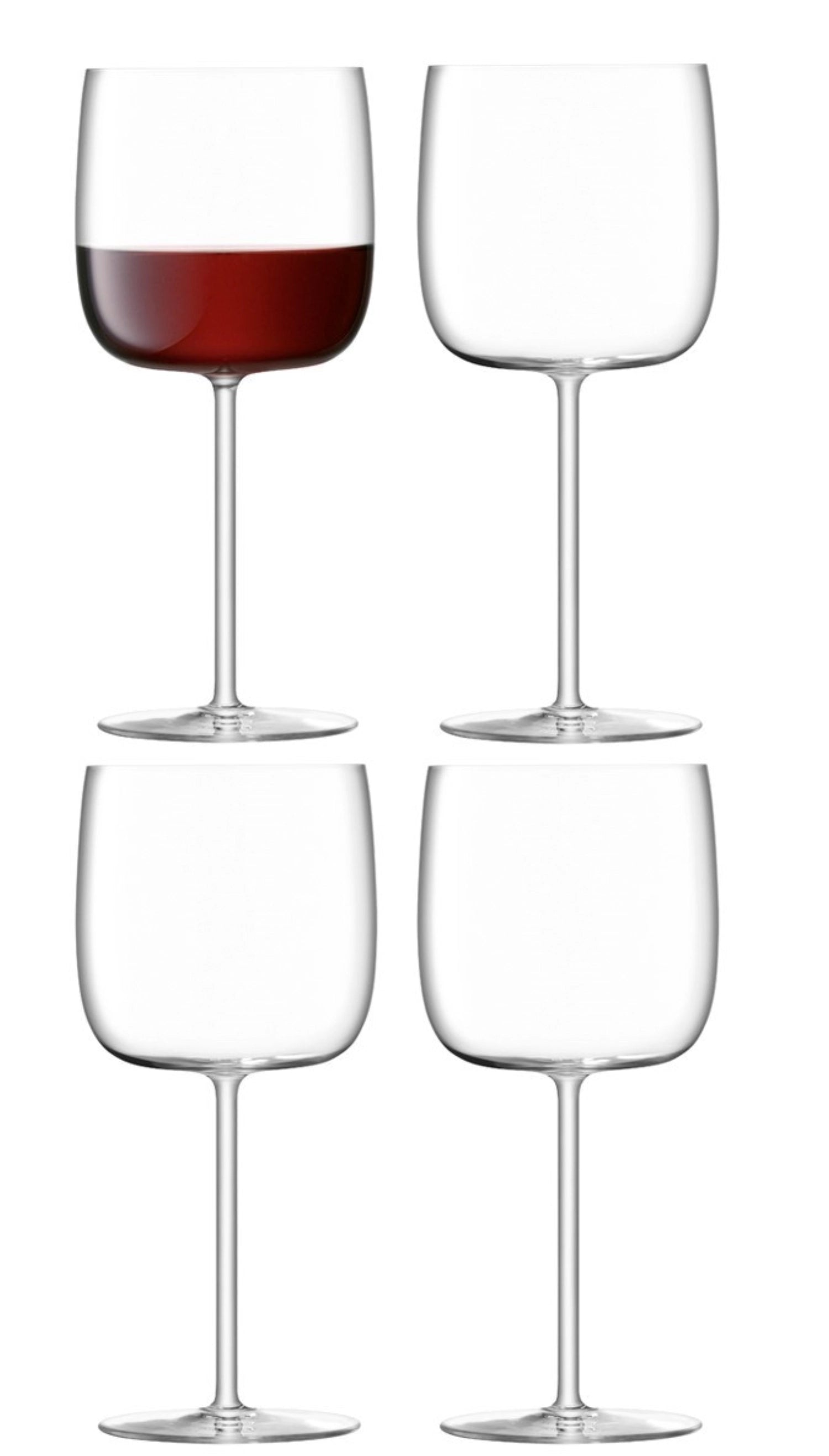 Elegantes 4er Set klarer Weingläser von LSA mit 450ml, perfekt für Weinliebhaber und stilvolle Anlässe.