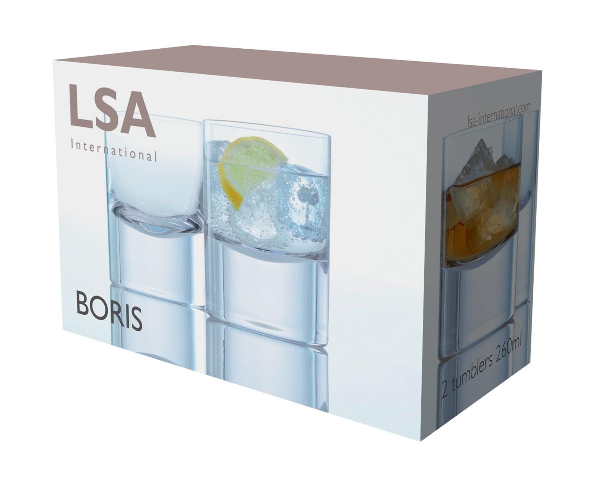Stilvolles 2er Set LSA Boris Whiskygläser, 250ml, transparent.