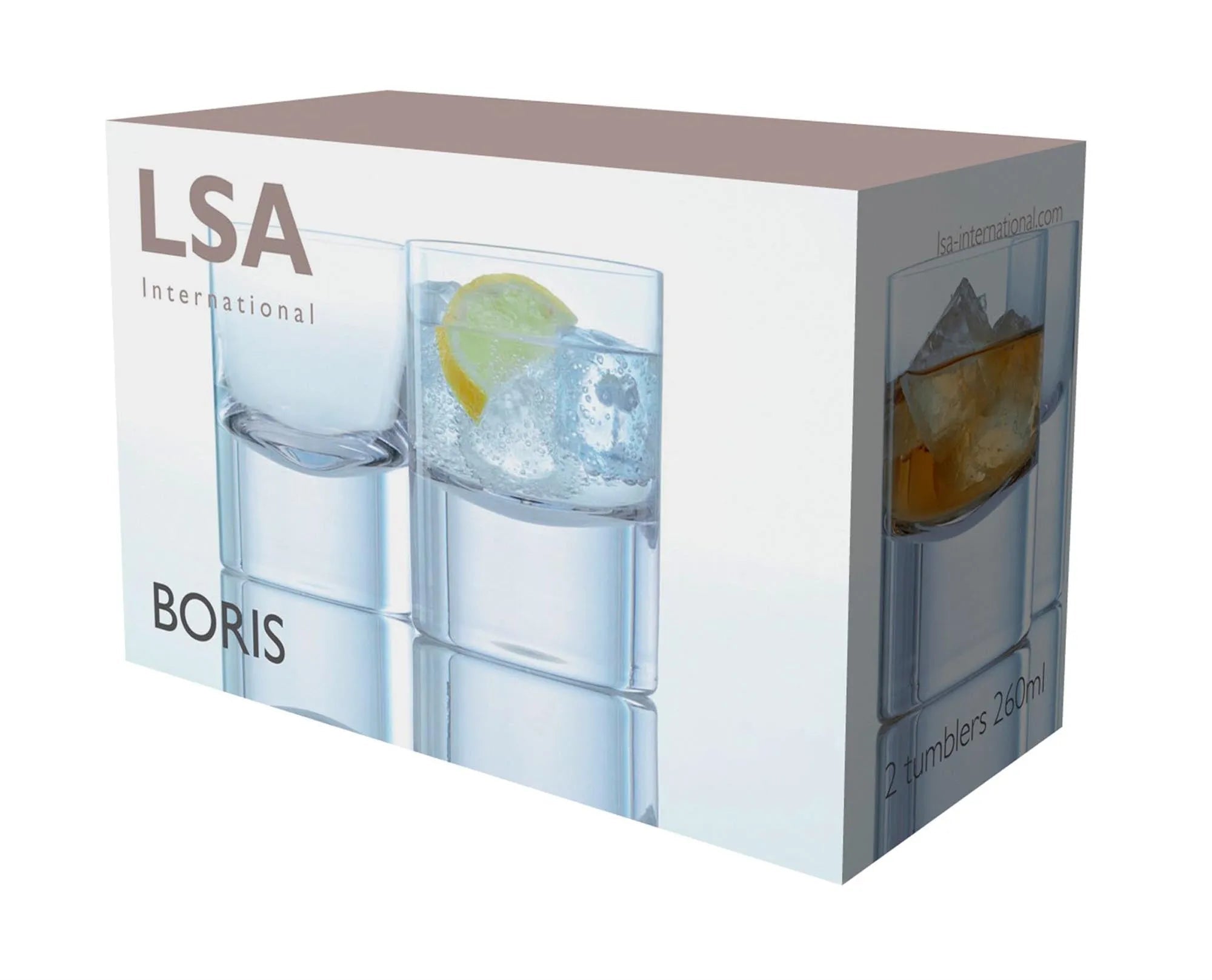 Elegantes 2er Set Boris Whiskyglas 250ml von LSA: Hochwertiges, klares Glas, modernes Design, spülmaschinenfest. Perfekt für Whisky-Liebhaber.