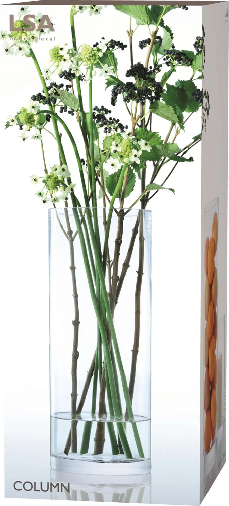 LSA Column Vase H50xØ20cm: Klare Eleganz für stilvolle Räume.