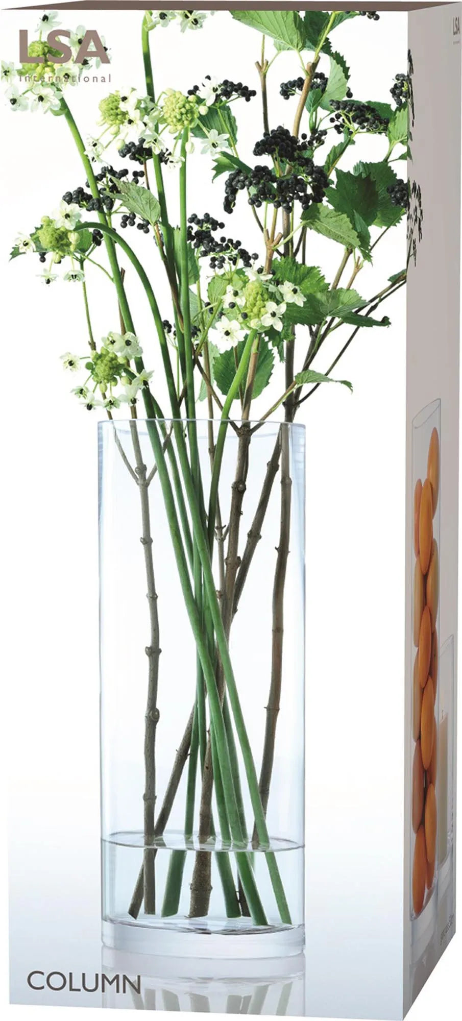 Transparente LSA Column Vase H50xØ20cm: Zeitlose Glasästhetik.