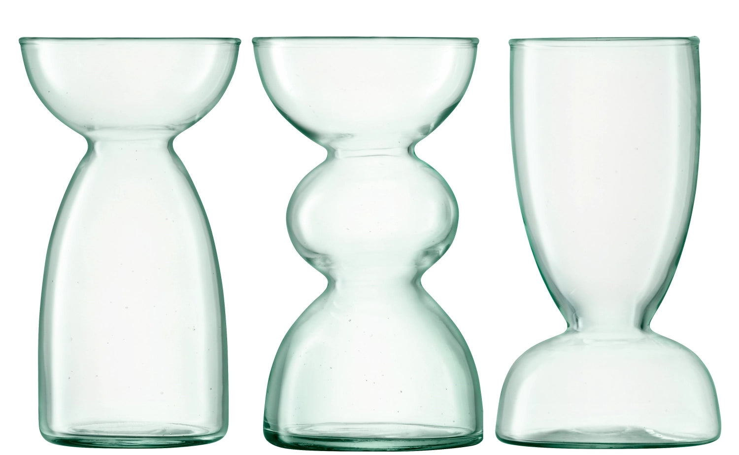 Elegantes Canopy Trio Vase Set aus recyceltem Material, 13 cm hoch, ideal für stilvolle Blumenarrangements und umweltbewusste Dekoration.