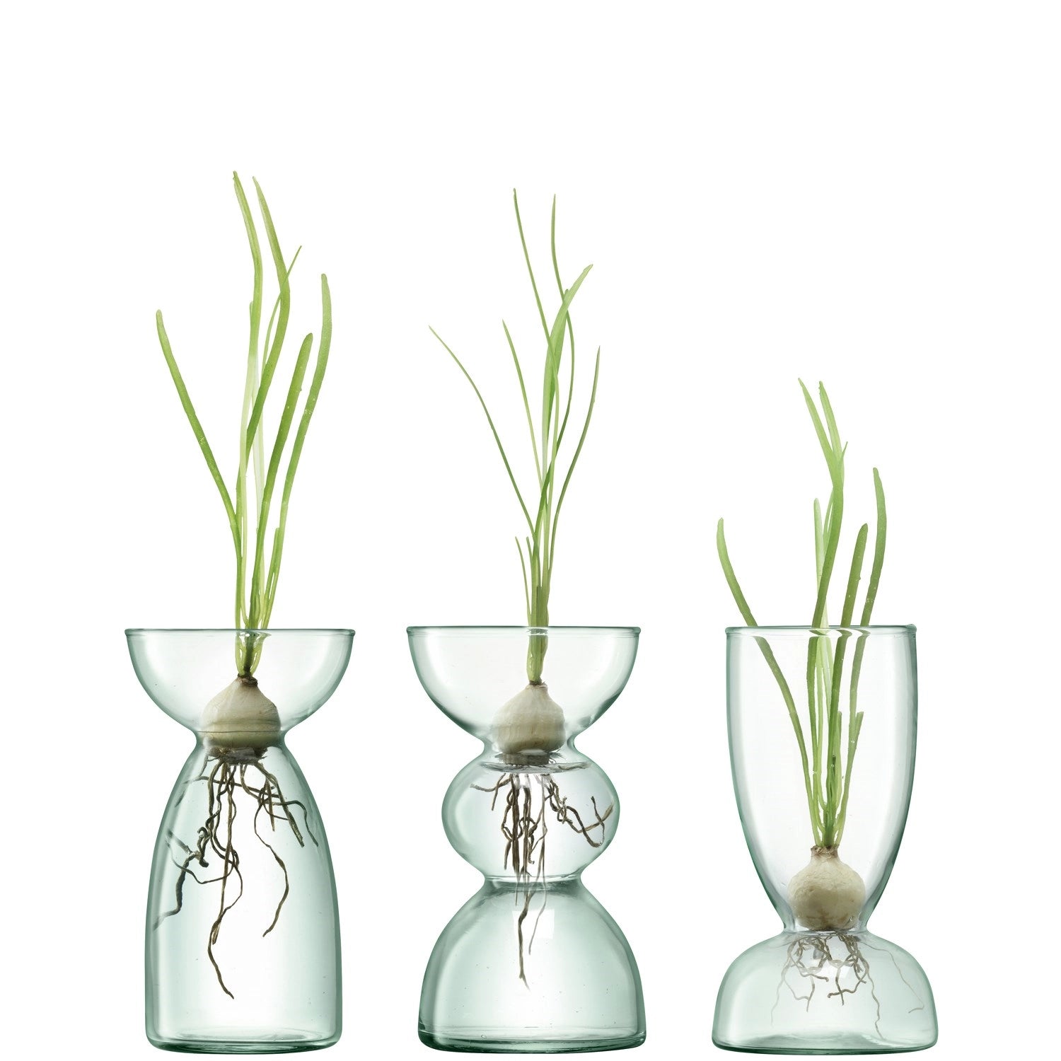Elegantes Set aus drei Vasen, 13 cm hoch, aus umweltfreundlichem Recyclingmaterial, ideal für individuelle Blumendekorationen und stilvolle Akzente.