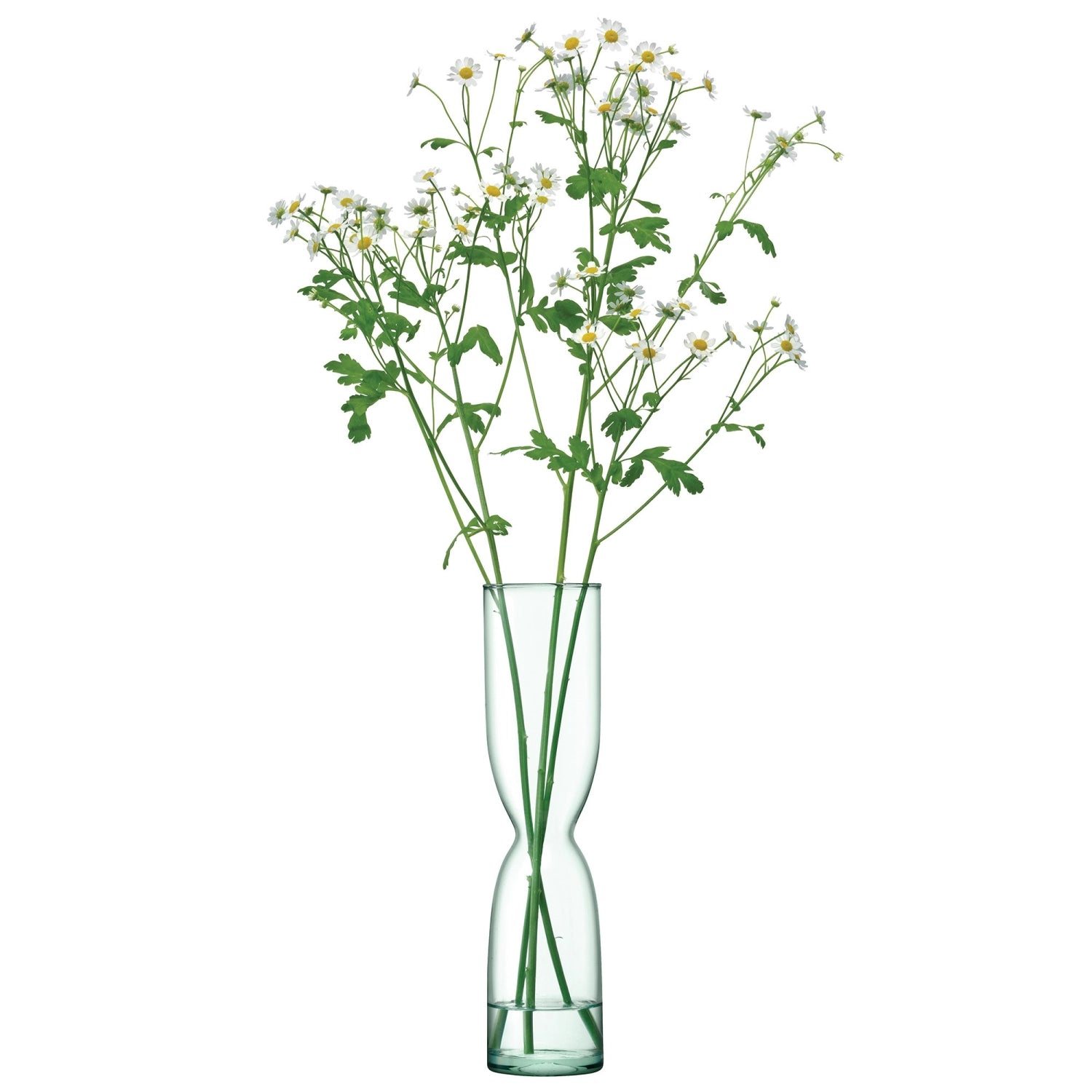 Elegantes Set aus drei Vasen in unterschiedlichen Höhen, gefertigt aus recyceltem Material, ideal für stilvolle Dekoration und florale Akzente.