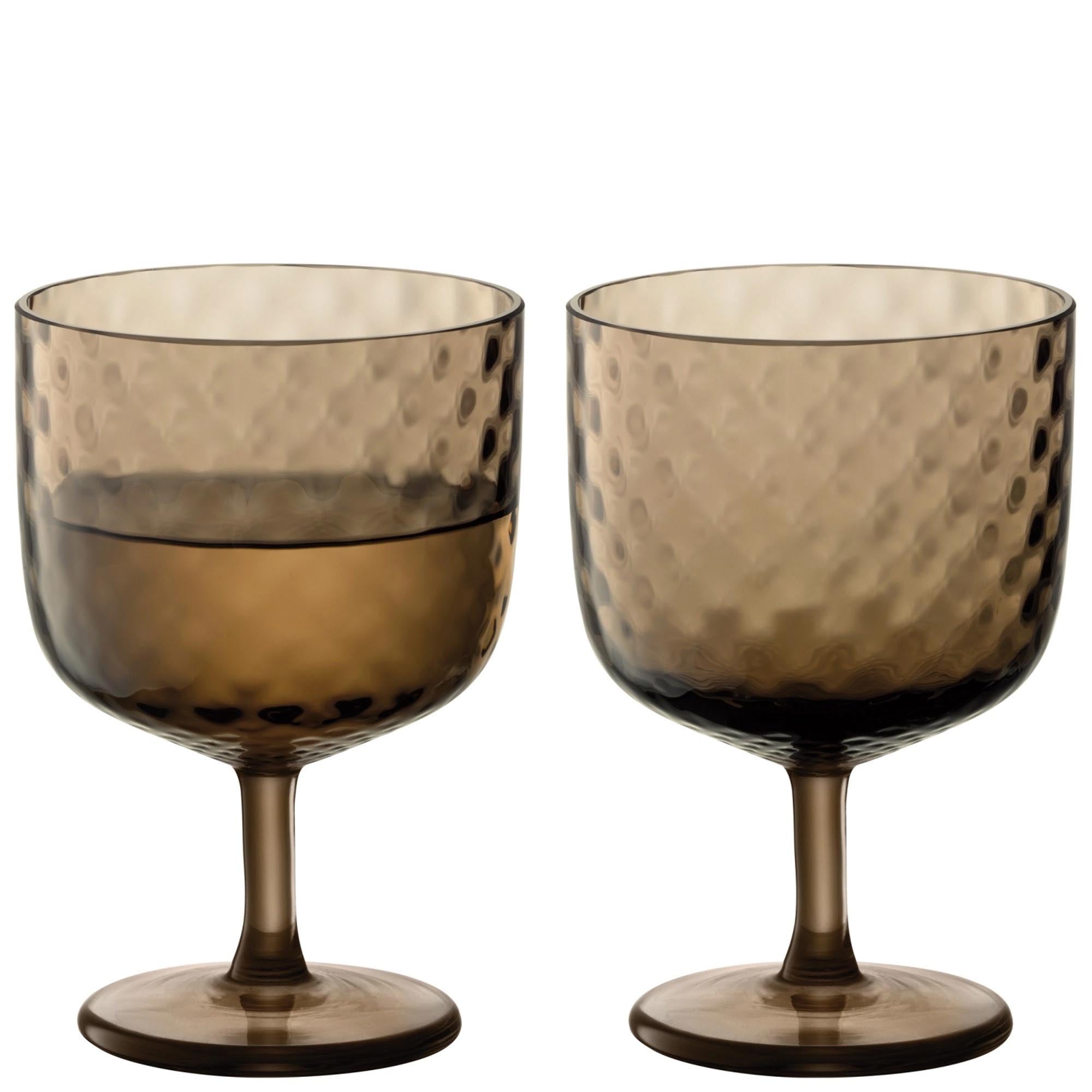 Elegantes 2er Set LSA Dapple Weingläser 325ml in Erdtönen.
